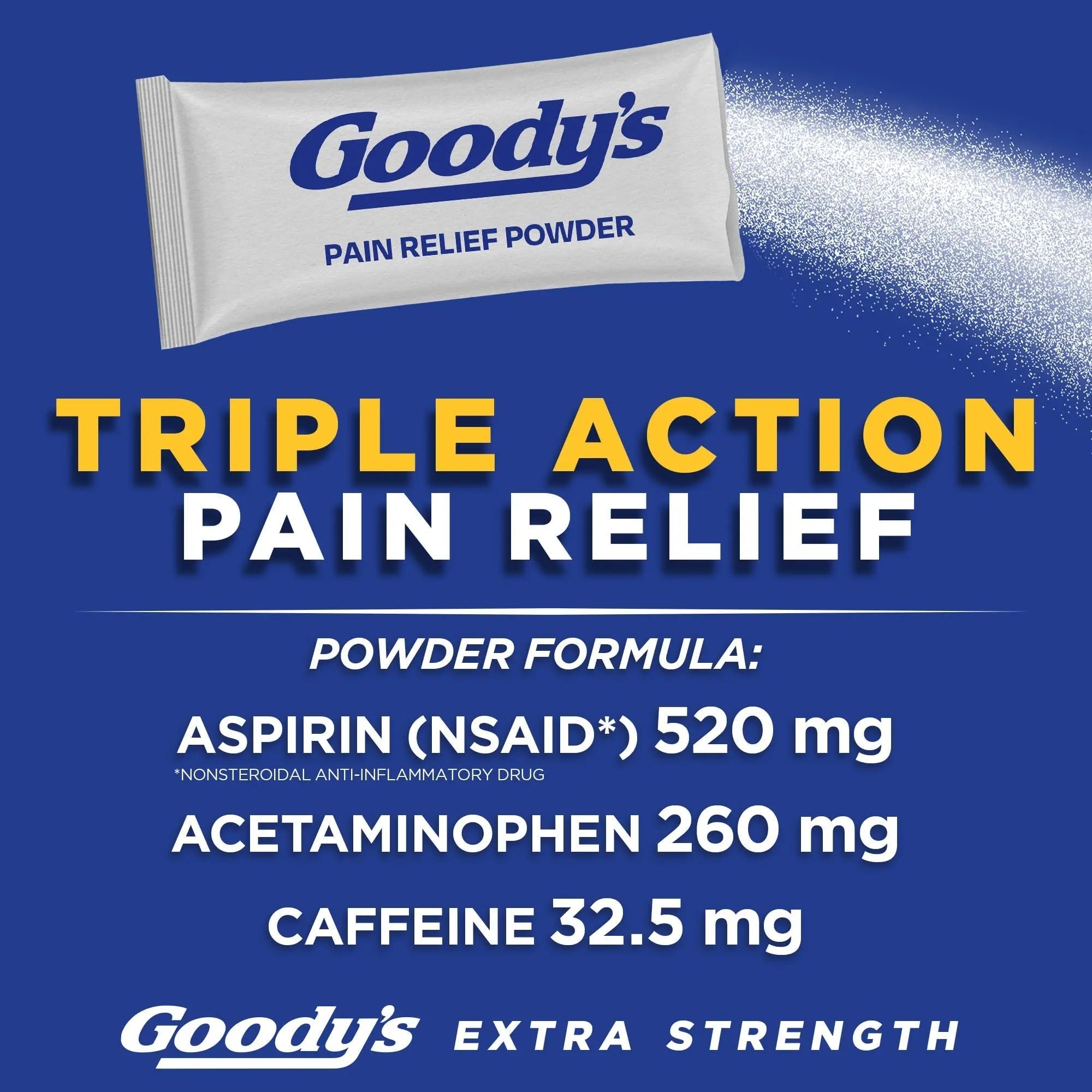 Goody’s Headache Powder Extra Strength Pain Relief, Triple Action Headache Relief with Aspirin, Acetaminophen & Caffeine, 24 Count Goody's Au supplements
