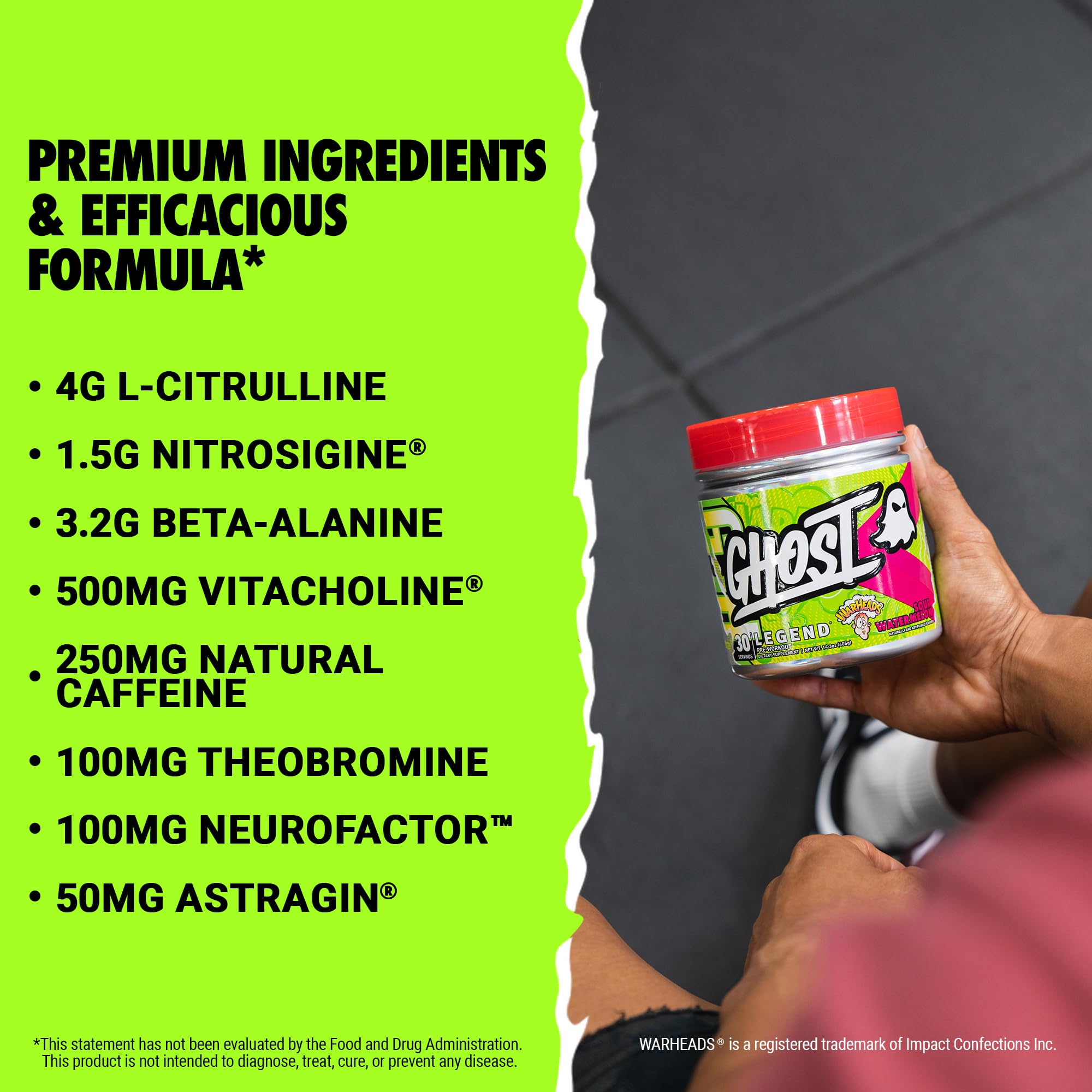 GHOST Legend V3 Pre-Workout Powder, Warheads Sour Watermelon - 30 Servings – Pre GHOST Au supplements