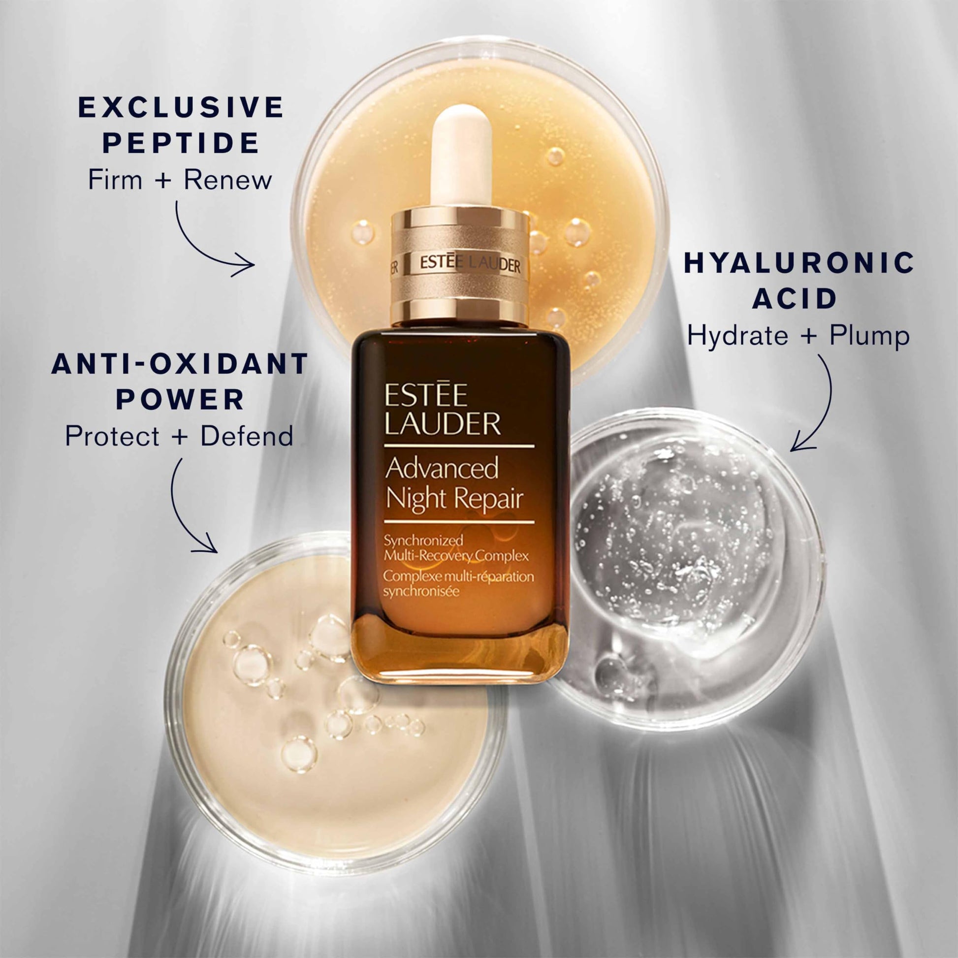 Estée Lauder Advanced Night Repair Face Serum Synchronized Multi-Recovery Complex with Hyaluronic Acid & Peptides| Anti Aging & Hydrating, 1 Fl Oz Estée Lauder Au supplements