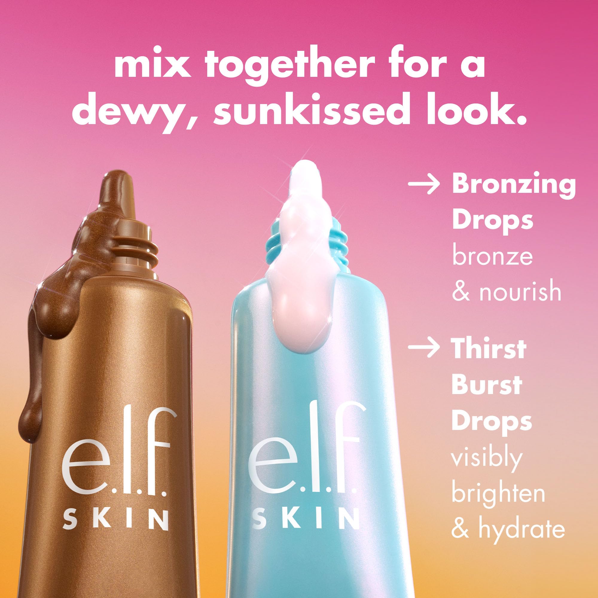 e.l.f. SKIN The Hottest Drops Duo, Holy Hydration! Thirst Burst & Bronzing Skincare Set, For A Dewy, Sun-Kissed Look, Vegan & Cruelty-Free e.l.f. Au supplements
