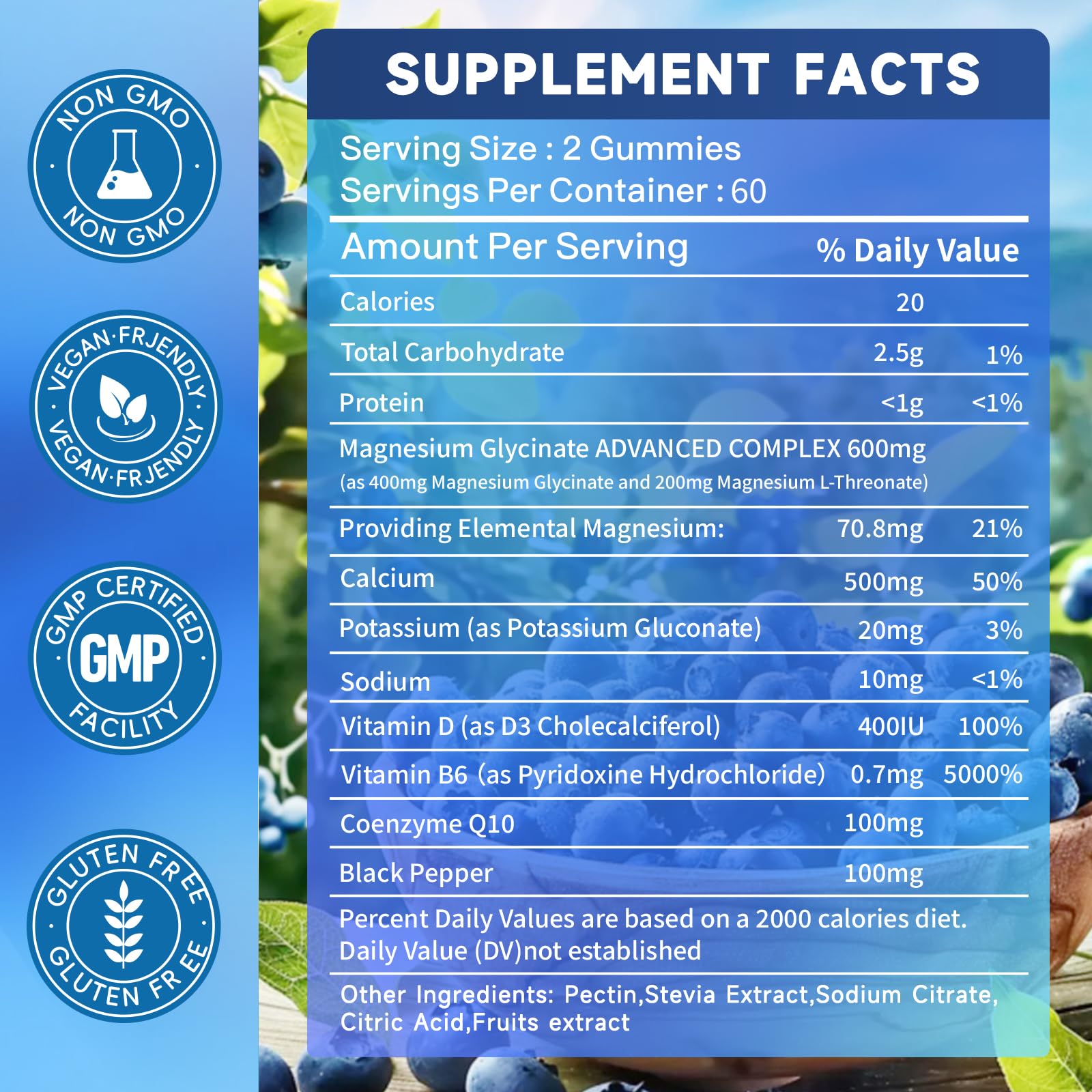 Nedtol Magnesium Glycinate Gummies 600mg, Sugar Free Magnesium Potassium Supplement for Adults with Magnesium L-Threonate, Vitamin D, B6,and CoQ10 for Sleep, Body Support and Relaxation,120 Count Nedtol Au supplements