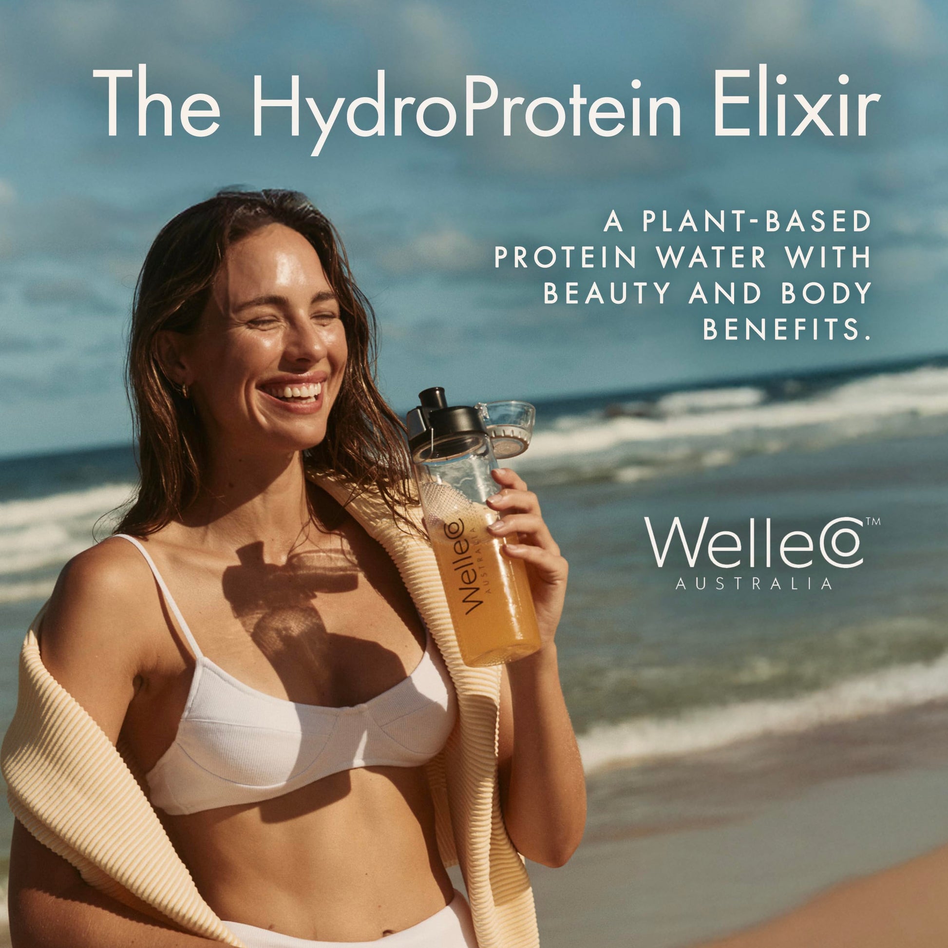 WelleCo HydroProtein Elixir, Potassium Electrolyte Powder with 15g Vegan Protein for Energy, Healthy Hair, Skin & Nails, Easy to Digest Powdered Electrolytes, Passionfruit, 9.5oz Jar WelleCo Au supplements