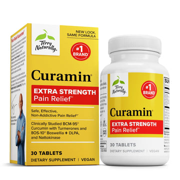 Terry Naturally Curamin Extra Strength - Curcumin & Boswellia Supplement for Healthy Circulation Support - Turmeric Supplement to Support Joints, Muscle Health & Endorphin Production - 30 Tablets Terry Naturally Au supplements