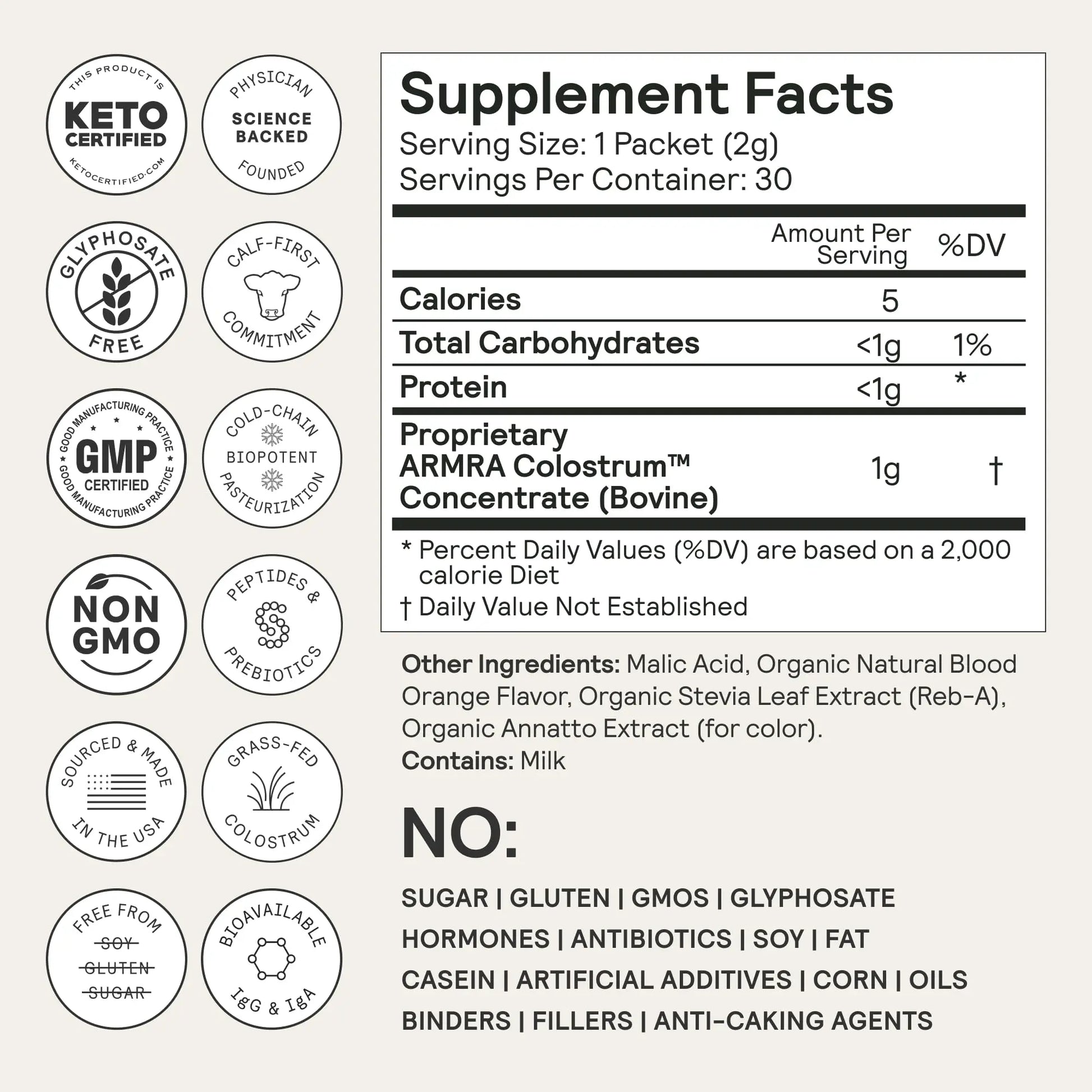 ARMRA Colostrum™ Premium Powder, Grass Fed, Gut Health Bloating Immunity Skin & Hair, Contains 400+ Bioactive Nutrients, Keto, Gluten & Fat Free (Blood Orange Bundle | 120 Servings) ARMRA Au supplements