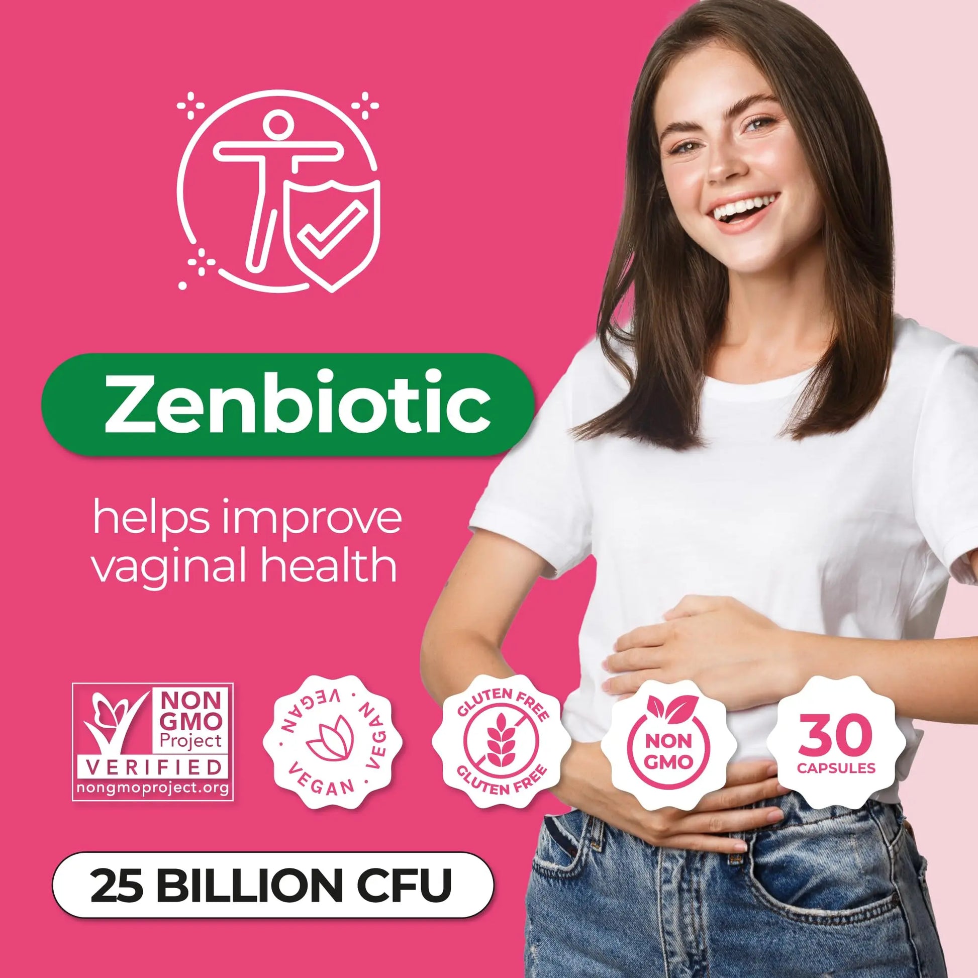 ZENZSUAL Zenbiotic Probiotics Support for Women – 25 Billion CFU, Vaginal Health & pH Balance Support, Odor & Yeast Control, Gut & Digestive Health, Urinary Comfort, Hormone Balance, 30 Vegan Capsules ZENZSUAL Au supplements