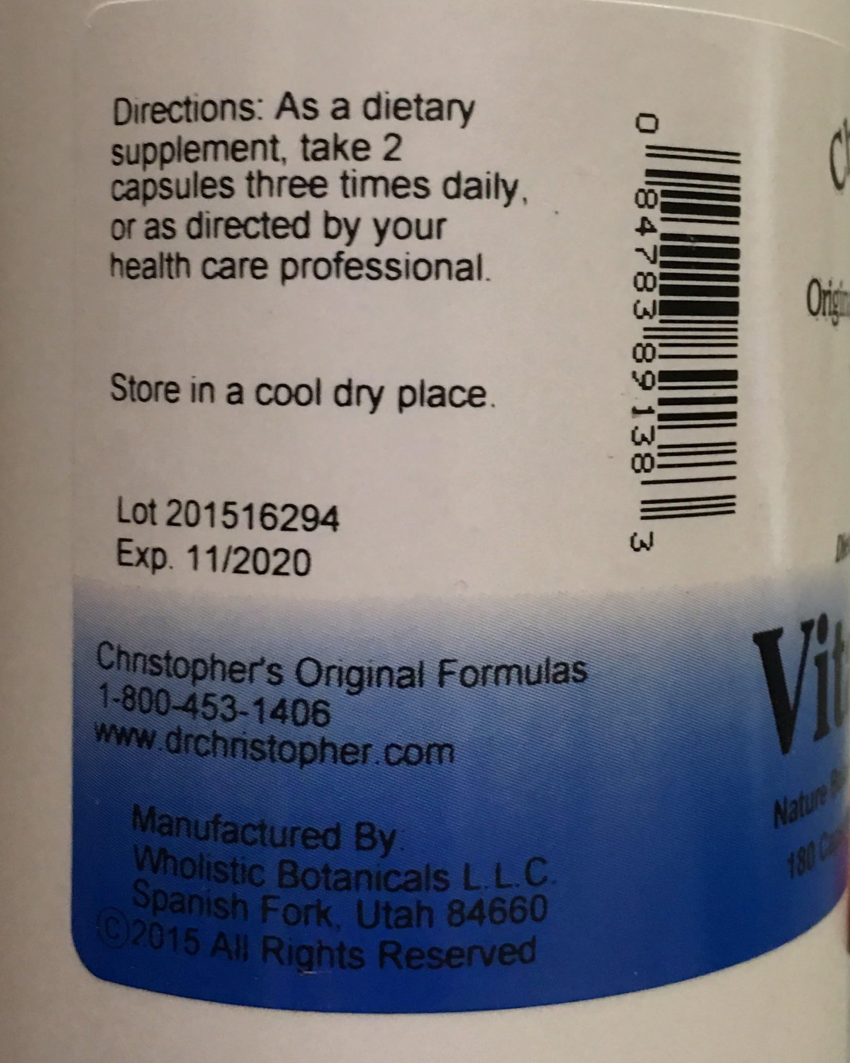 Christopher's Original Formulas Vitalerbs, Nutrient-Rich Herbal Supplement, 180 Veg Caps Christopher's Original Formulas Au supplements