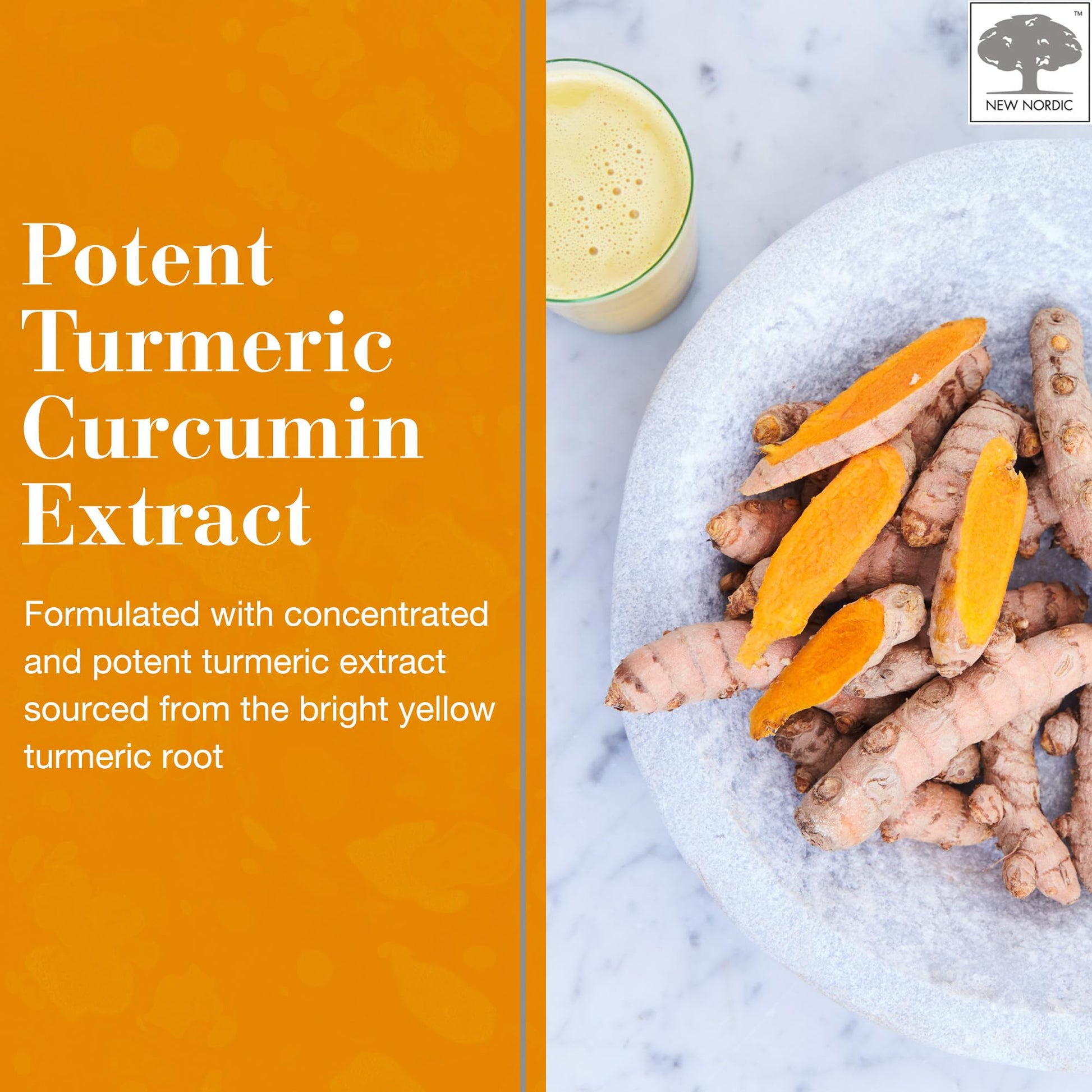 NEW NORDIC Turmeric Curcumin Gummies, Sugar Free, 300 mg Turmeric Supplement for Men and Women, Supports Normally Functioning Joints, Knees, Shoulders, Mango Orange, 60 Count NEW NORDIC Au supplements