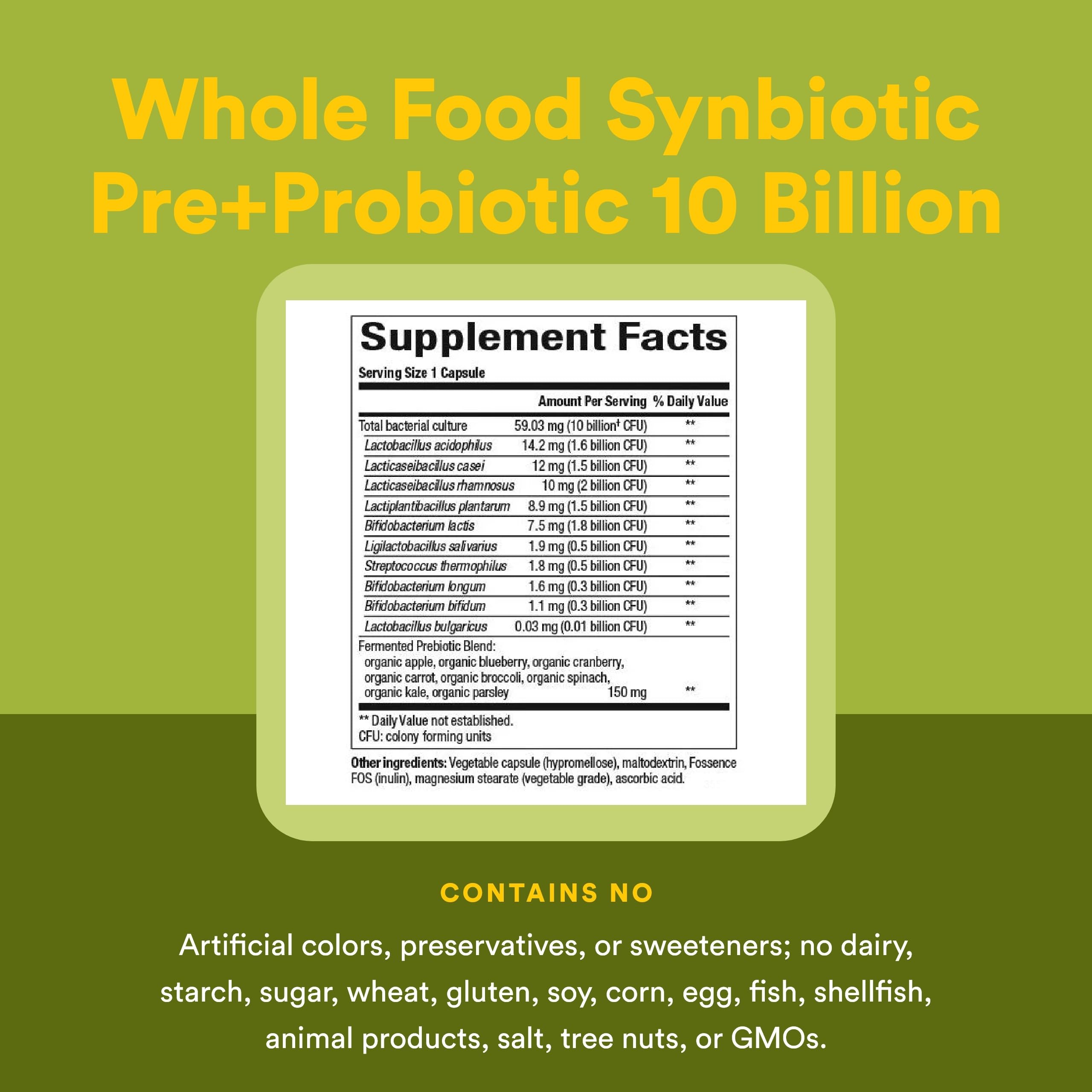 Natural Factors Whole Food Synbiotic Pre+Probiotic 10 Billion - Organic Gut & Digestive Health Supplement - Non-GMO, Gluten-Free & Dairy-Free - 60 Vegetarian Capsules (60 Servings) Natural Factors Au supplements