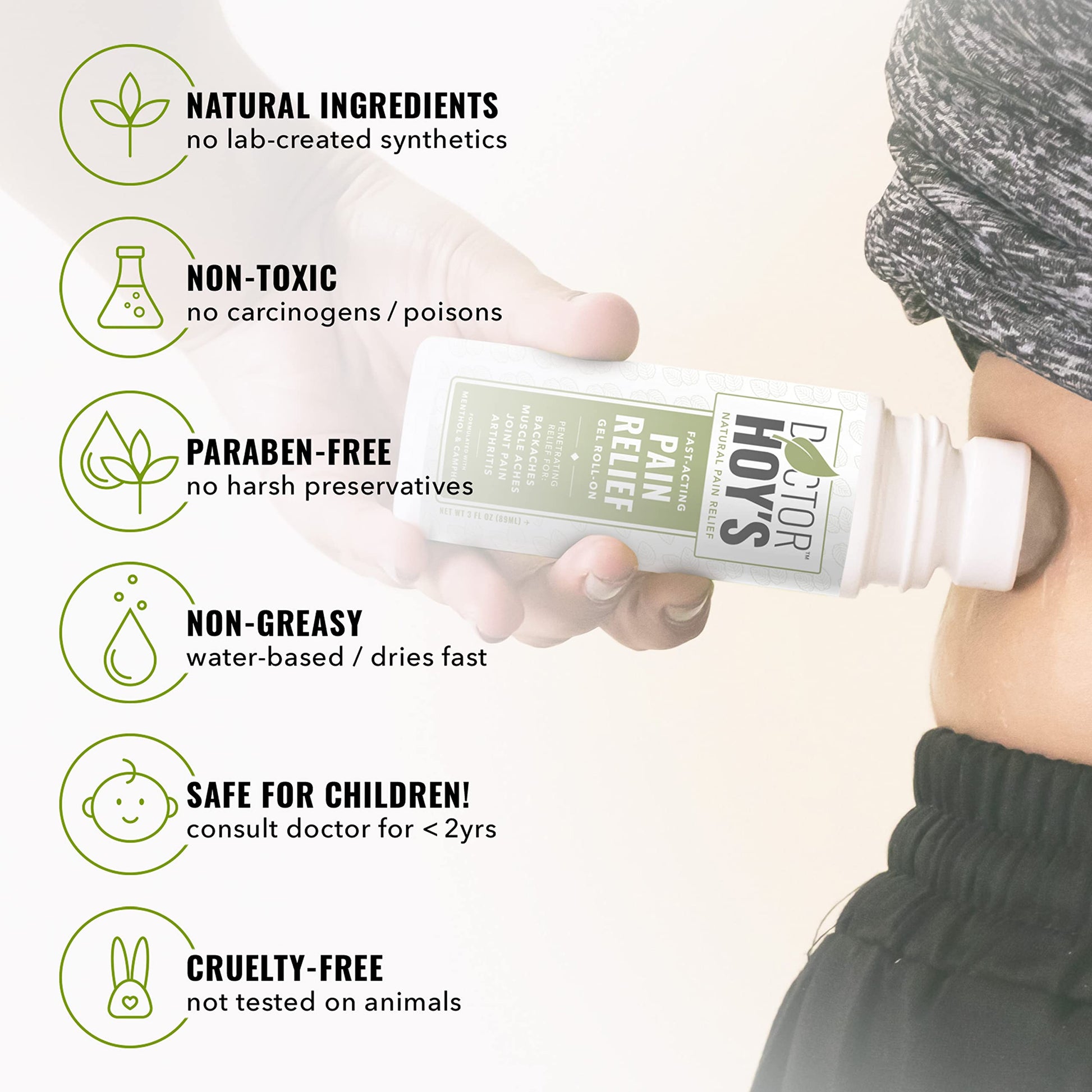 DOCTOR HOY'S Natural Pain Relief Gel, Water Based with Arnica, Anti-Inflammatory, Clean, Safe and Effective Natural Pain Relief, 3 oz. Roll-On, 3pk DOCTOR HOY'S Au supplements