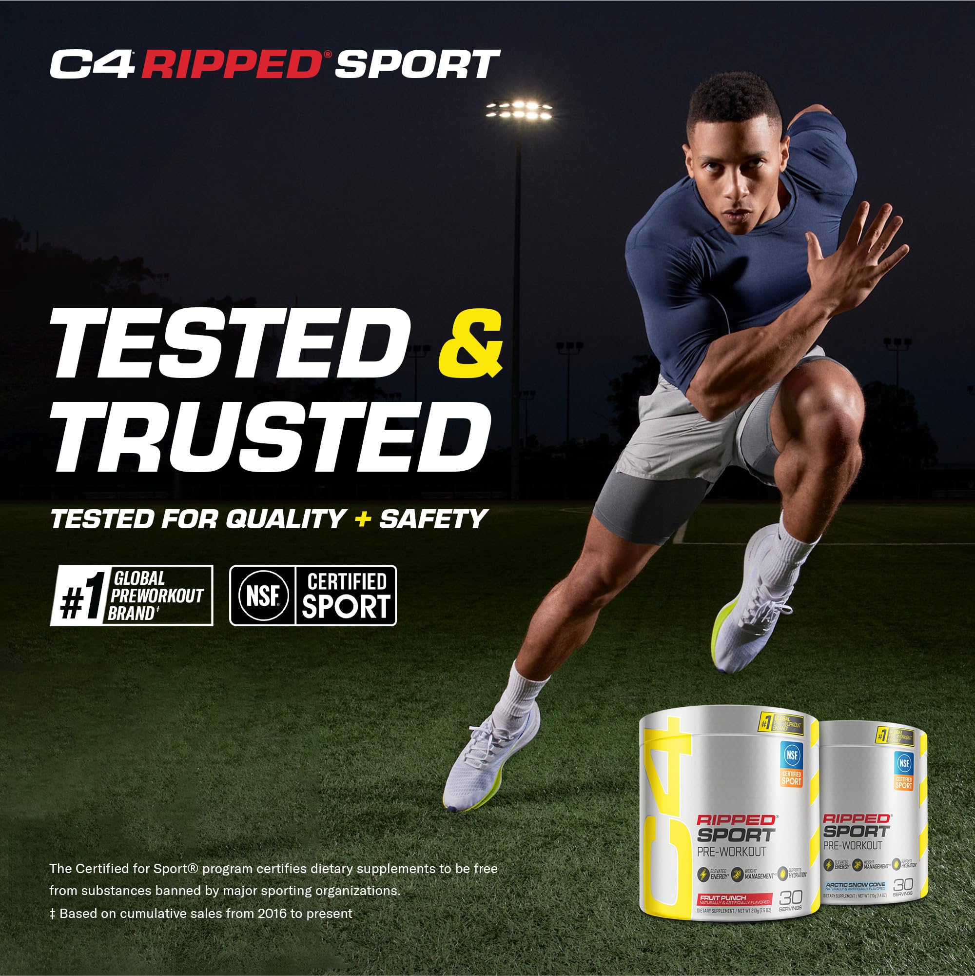 C4 Ripped Sport Pre Workout Powder Fruit Punch - NSF Certified for Sport + Sugar Free Cellucor Au supplements