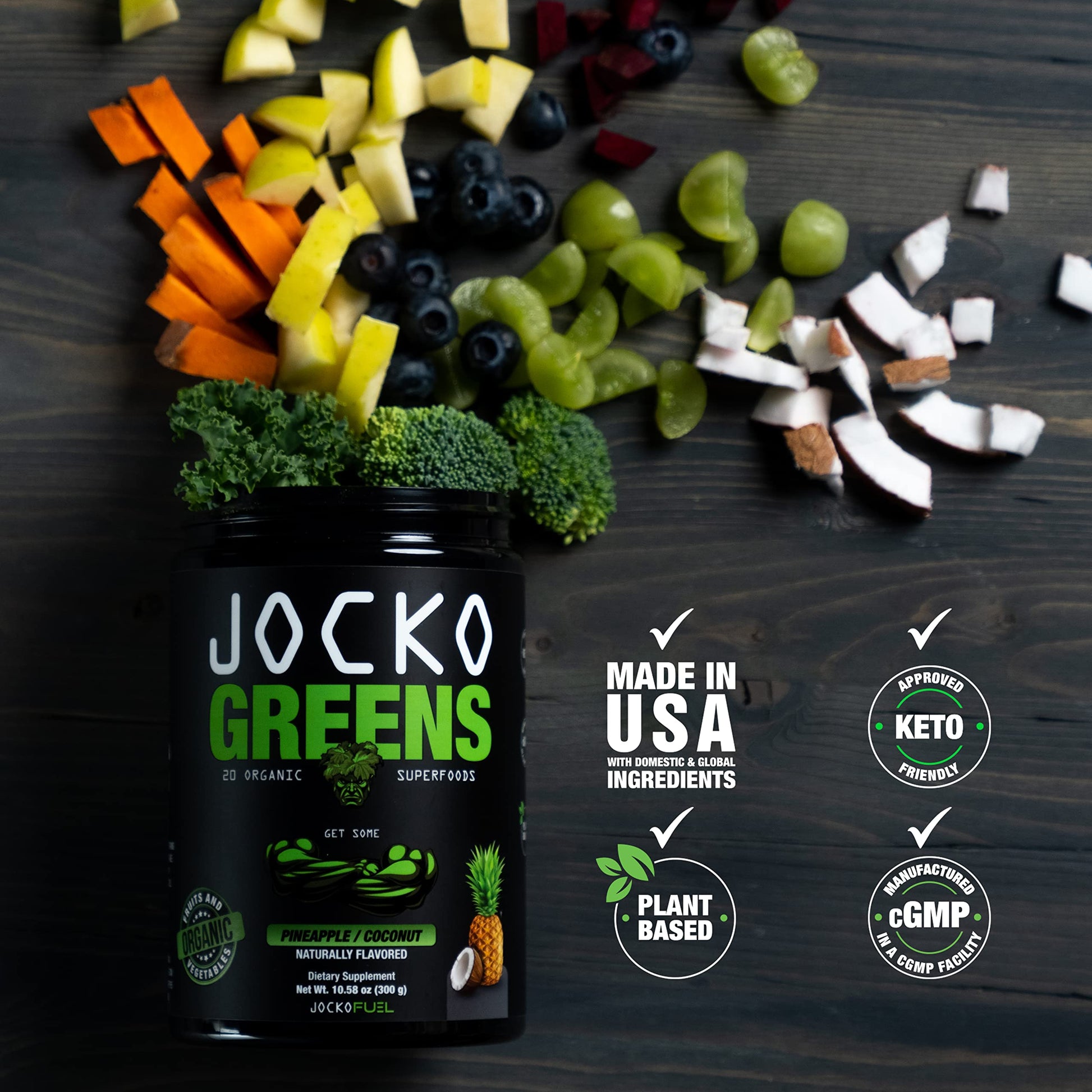 Jocko Fuel Daily Greens Powder - Premium Organic Greens Superfood Powder for Gut Health, Digestion, Bloating, Immune Support with Spirulina, Chlorella, Digestive Enzymes, & Probiotics - 30 Servings Jocko Fuel Au supplements