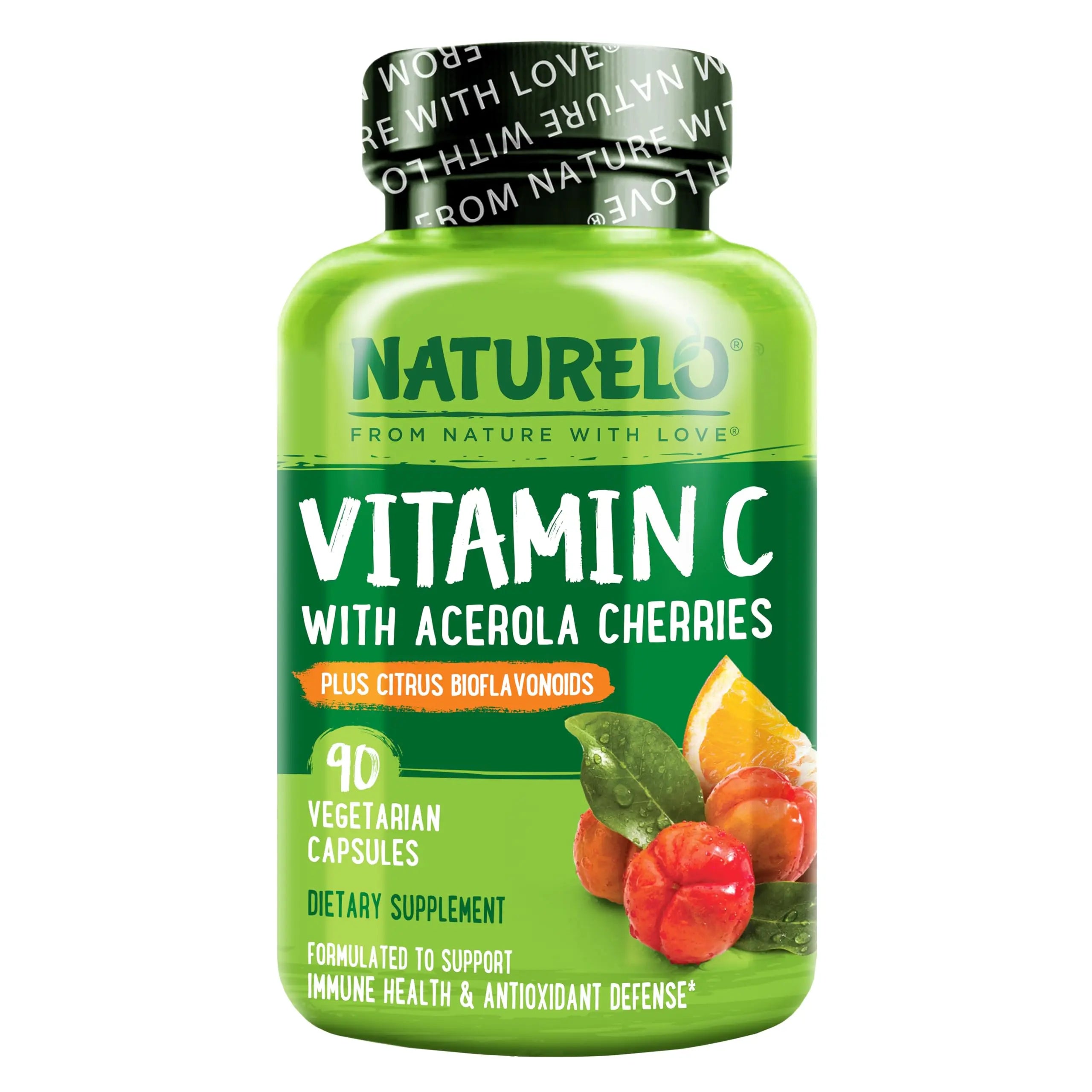 NATURELO Vitamin C with Organic Acerola Cherry Extract and Citrus Bioflavonoids - Vegan Supplement - Immune Support NATURELO Au supplements
