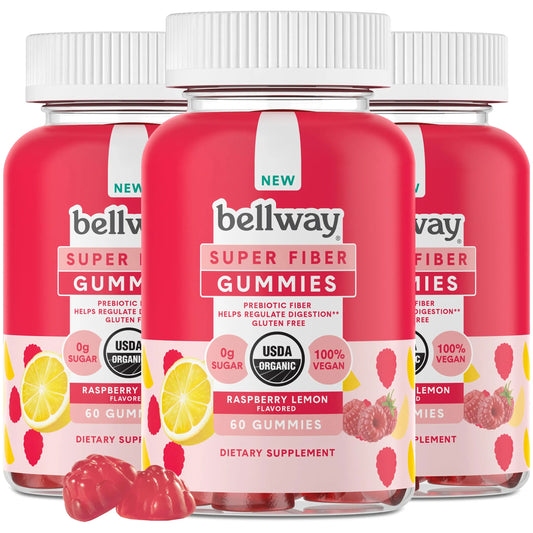 Bellway Super Fiber Gummies for Adults (3 Pack) - Sugar Free Organic Fiber Supplement BellwayAU supplements
