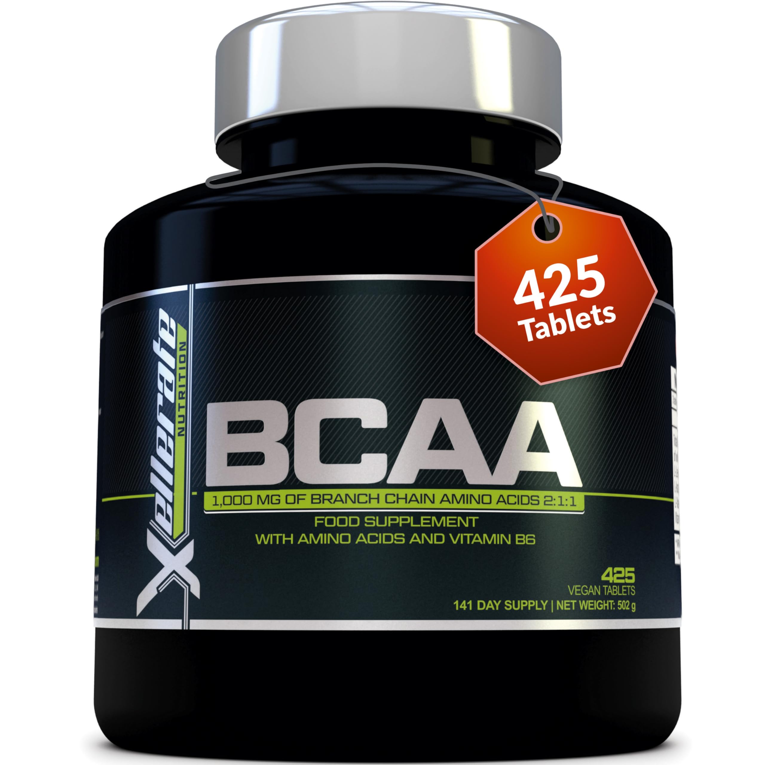BCAA 1000mg - 425 Vegan Tablets - 3000mg Daily Serving - 141 Day Supply - 2:1:1 BCAAs Xellerate NUTRITION Au supplements