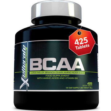 BCAA 1000mg - 425 Vegan Tablets - 3000mg Daily Serving - 141 Day Supply - 2:1:1 BCAAs Xellerate NUTRITION Au supplements