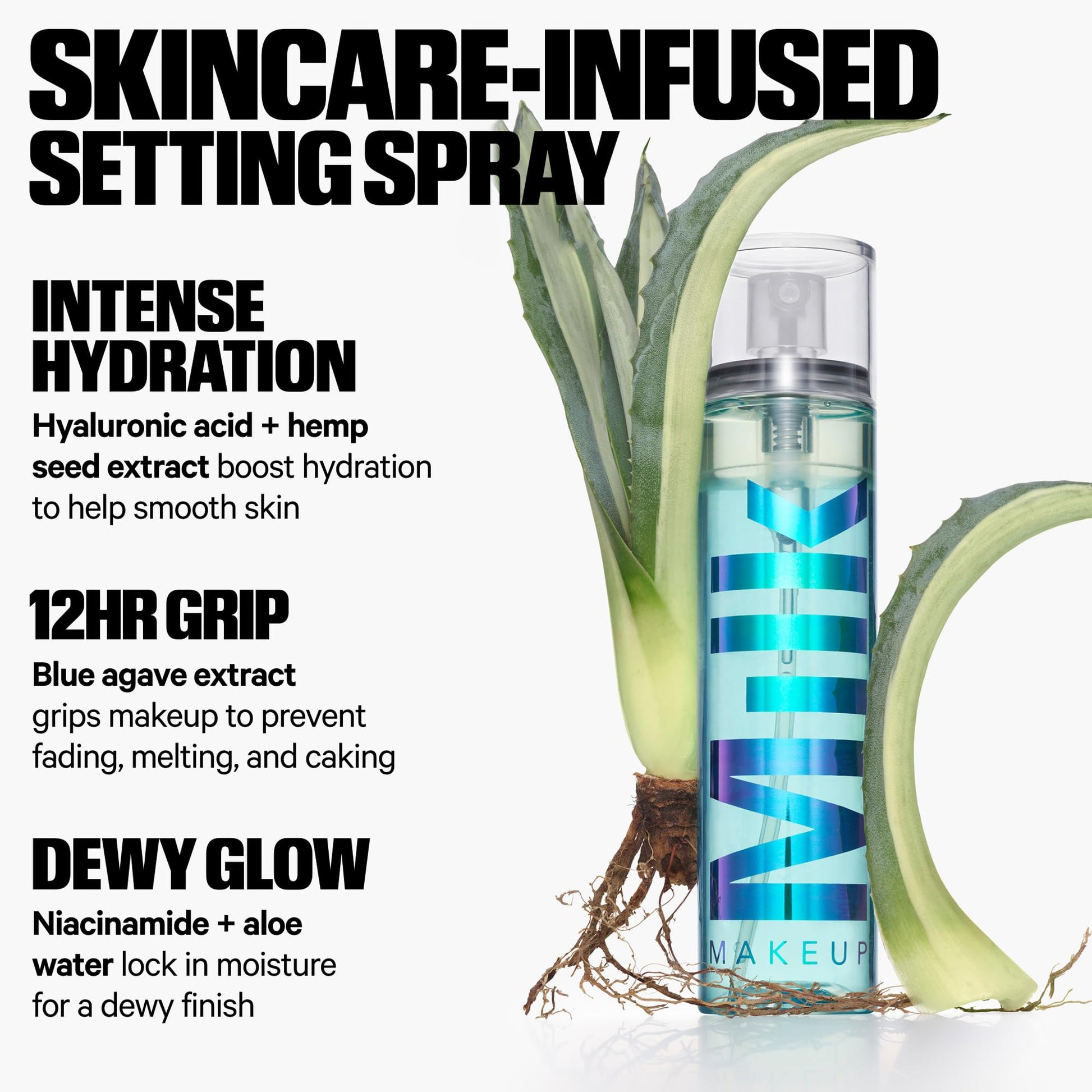 Milk Makeup Hydro Grip Set + Refresh Spray with Hyaluronic Acid – Sets Makeup + Hydrates Skin for Up to 12 Hours – Long-Lasting, Alcohol-Free Facial Mist for Dewy, Radiant Skin – 1.69 oz Milk Makeup Au supplements