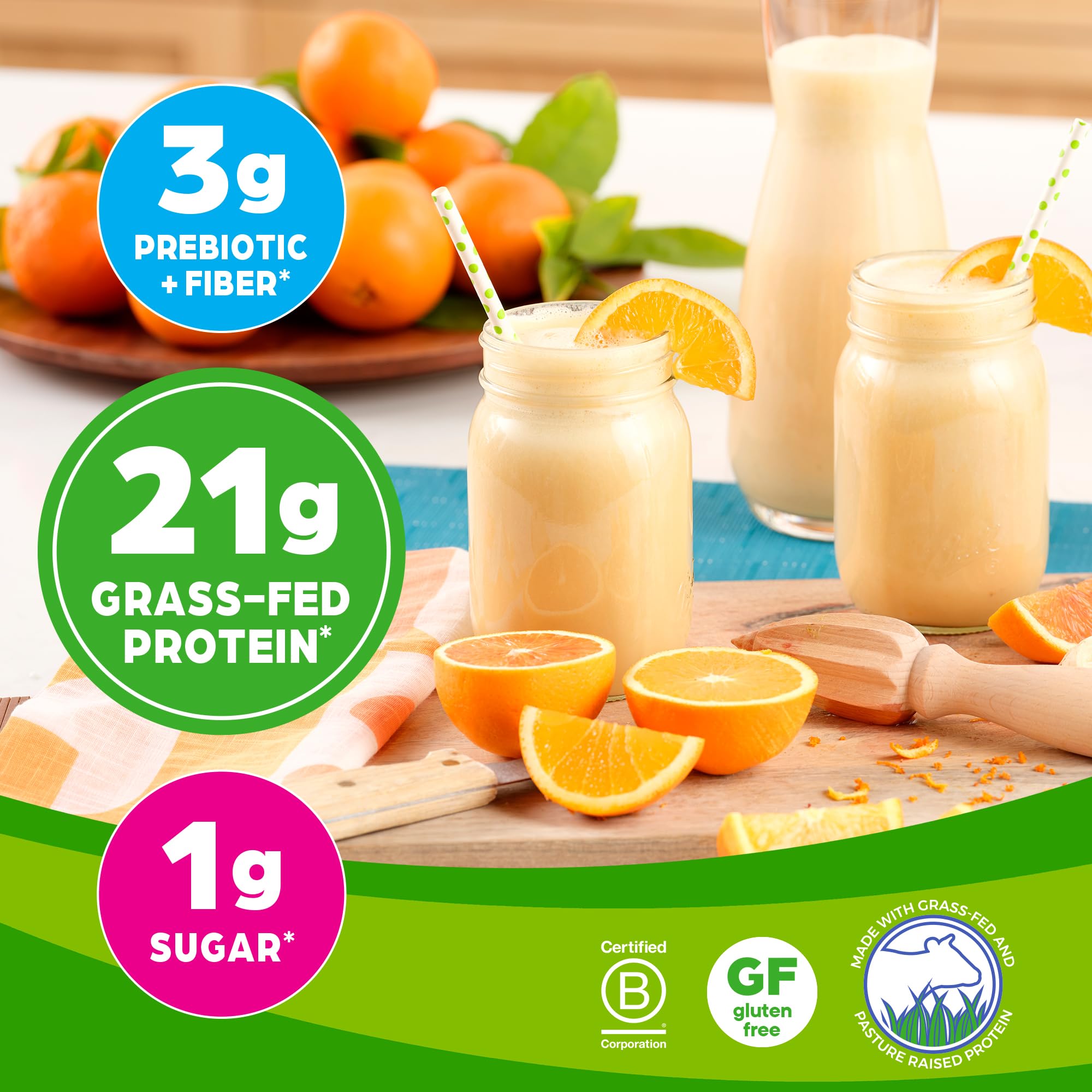 Orgain Whey Protein Powder, Vanilla Bean - 21g Grass Fed Dairy Protein, Gluten Free Orgain Au supplements