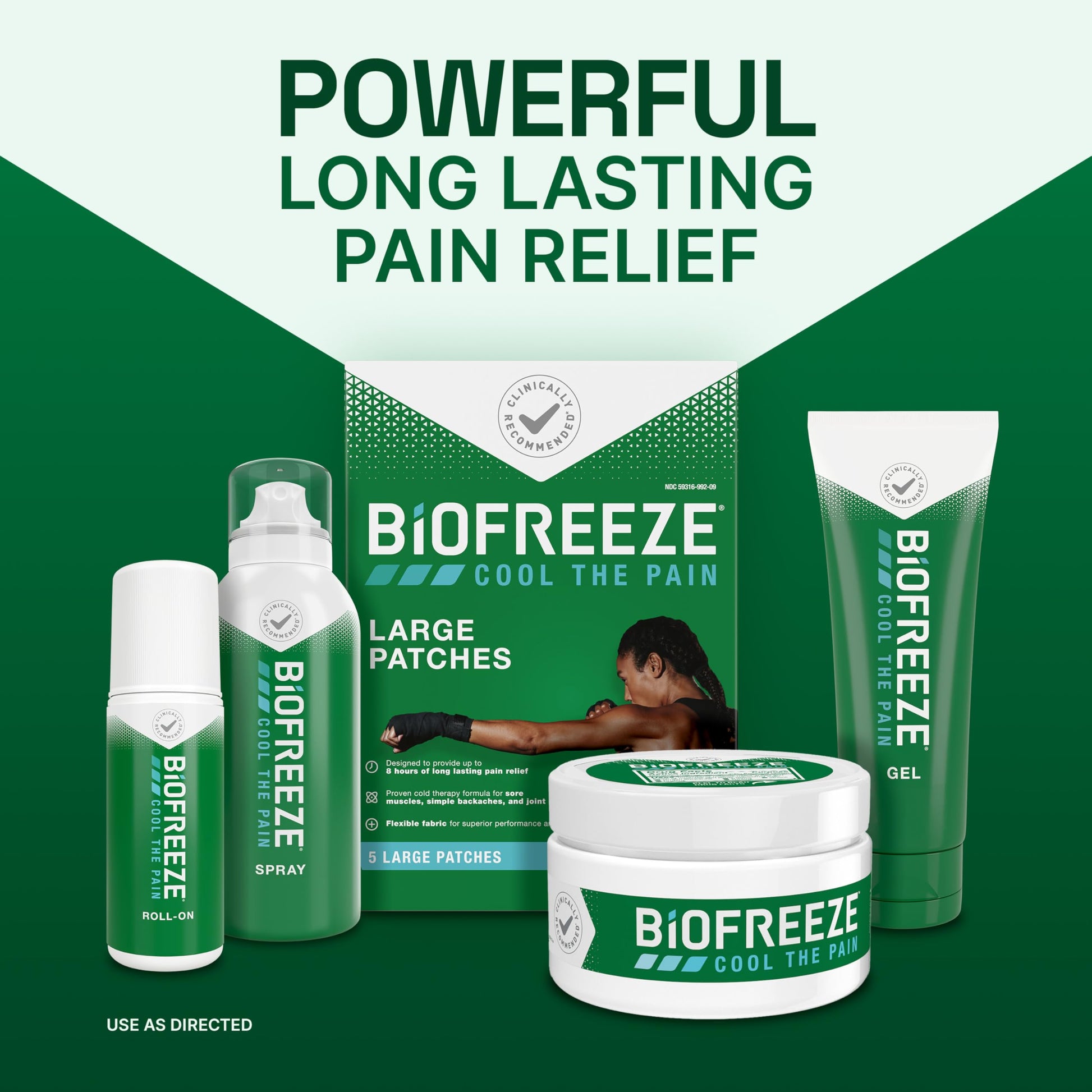 Biofreeze XL Pain Relief Patches, Menthol Pain Patches for Lower Back, Neck, Knee, & Shoulder, Comfortable & Flexible Fabric Stays in Place, 4 ct Biofreeze Au supplements
