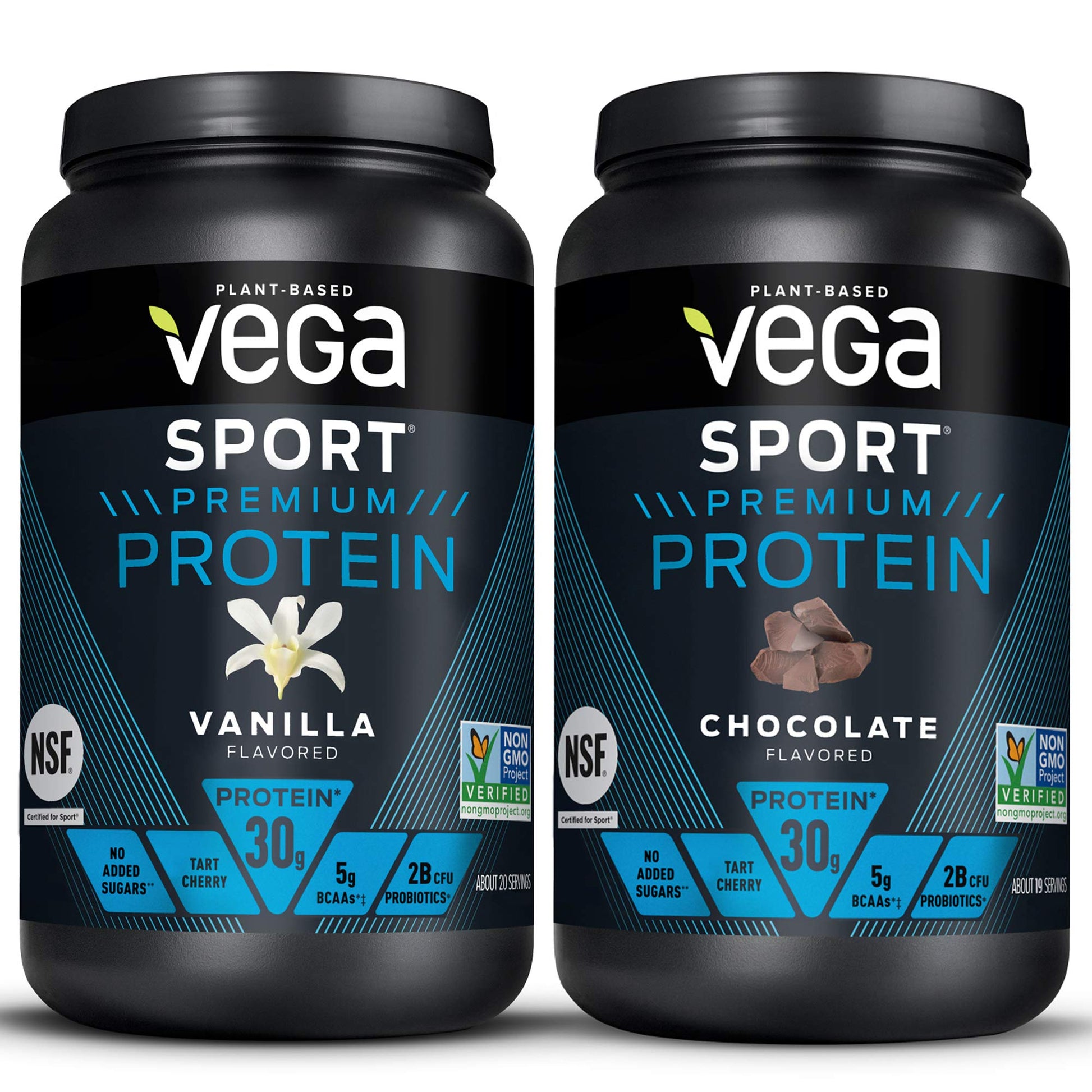 Vega Sport Premium Protein Powder Bundle, Chocolate + Vanilla, Plant Based Protein Vega Au supplements