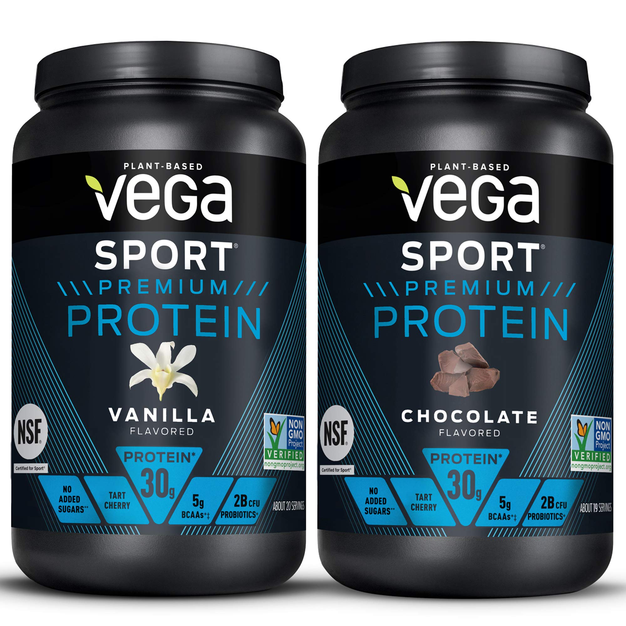 Vega Sport Premium Protein Powder Bundle, Chocolate + Vanilla, Plant Based Protein Vega Au supplements