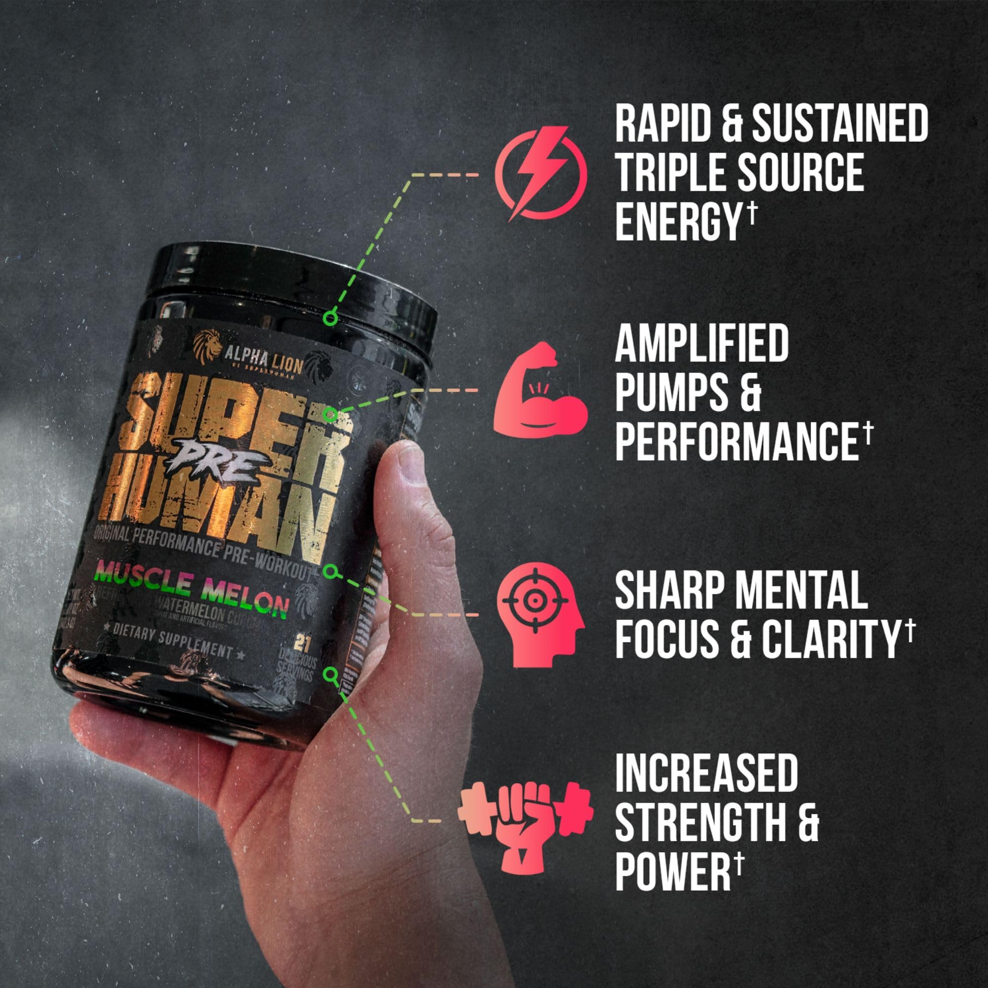 ALPHA LION Superhuman Pre Workout Powder, Beta Alanine, L-Taurine & Tri-Source ALPHA LION Au supplements
