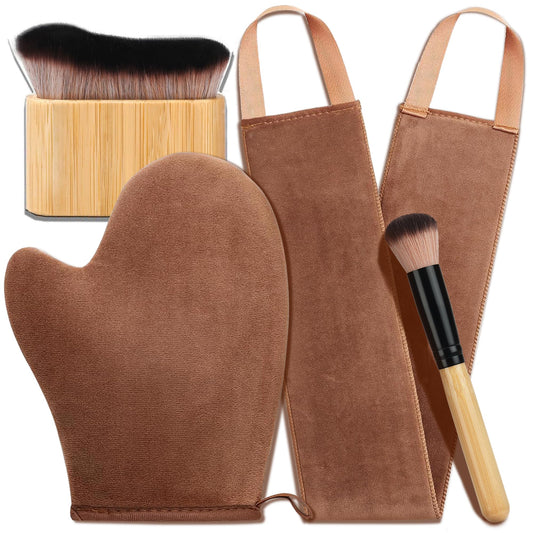 4 in 1 Luxury Velvet Tanning Mitt Self Tanning Mitt Applicator Self Tanner Brush Self Tanner Back Applicator ANSPHIEUS supplements