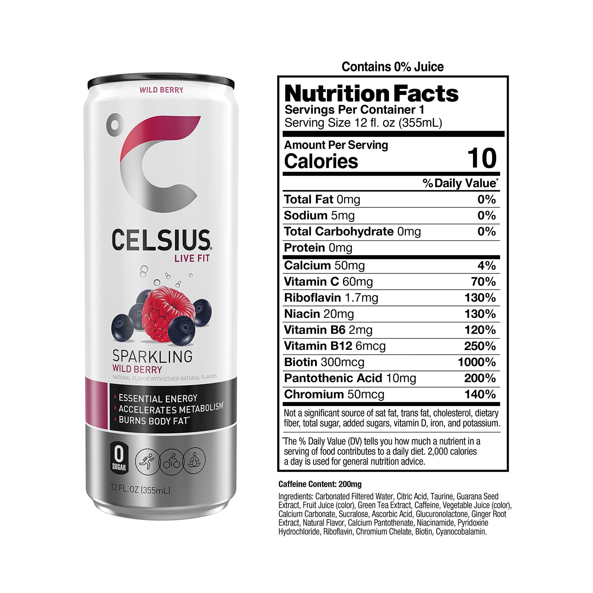 CELSIUS Sparkling Wild Berry, Functional Essential Energy Drink 12 Fl Oz (Pack of 12) CELSIUS Au supplements