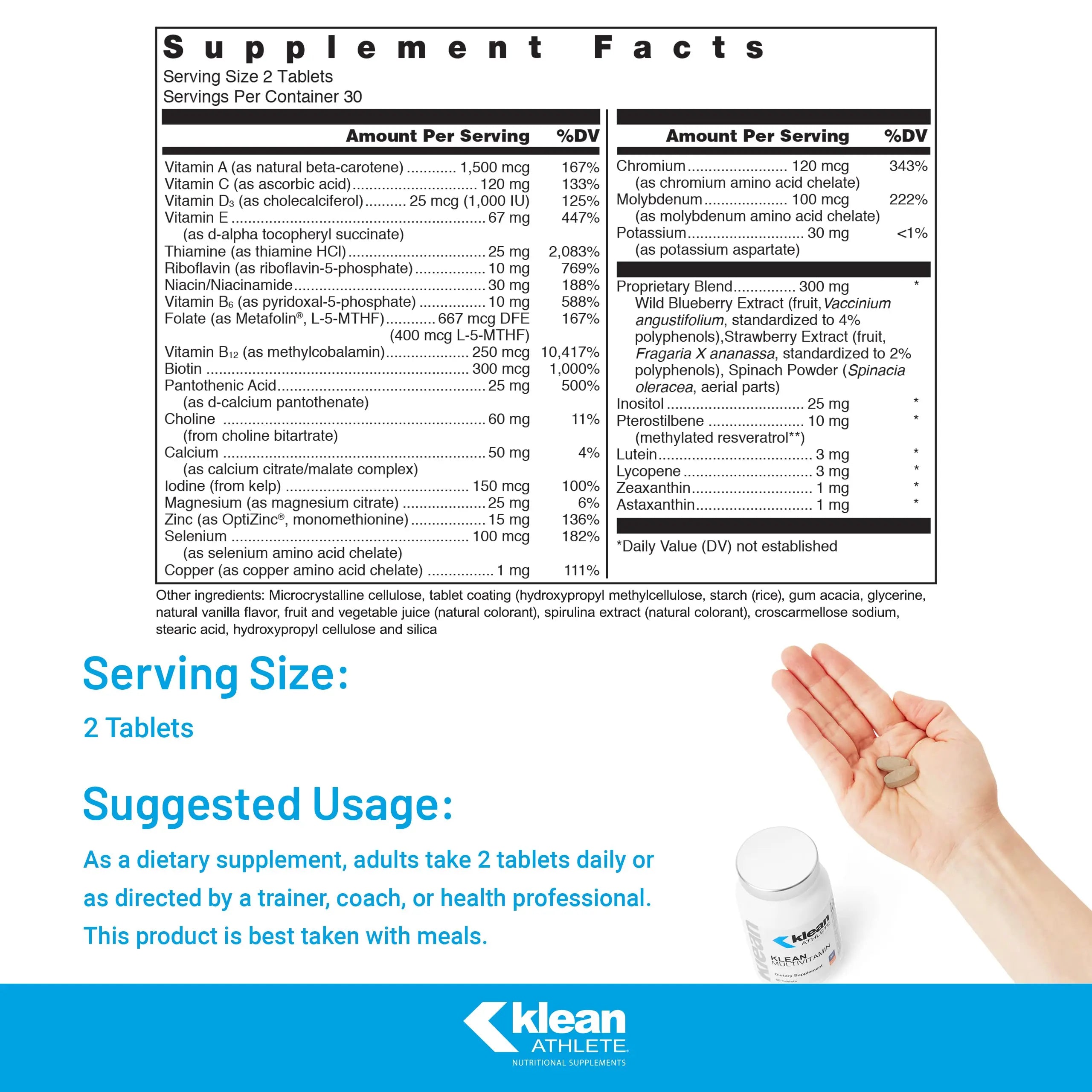 Klean Athlete Klean Multivitamin - Essential Nutrients & Antioxidants for Optimal Health - NSF Certified for Sport - 60 Tablets Klean Athlete Au supplements