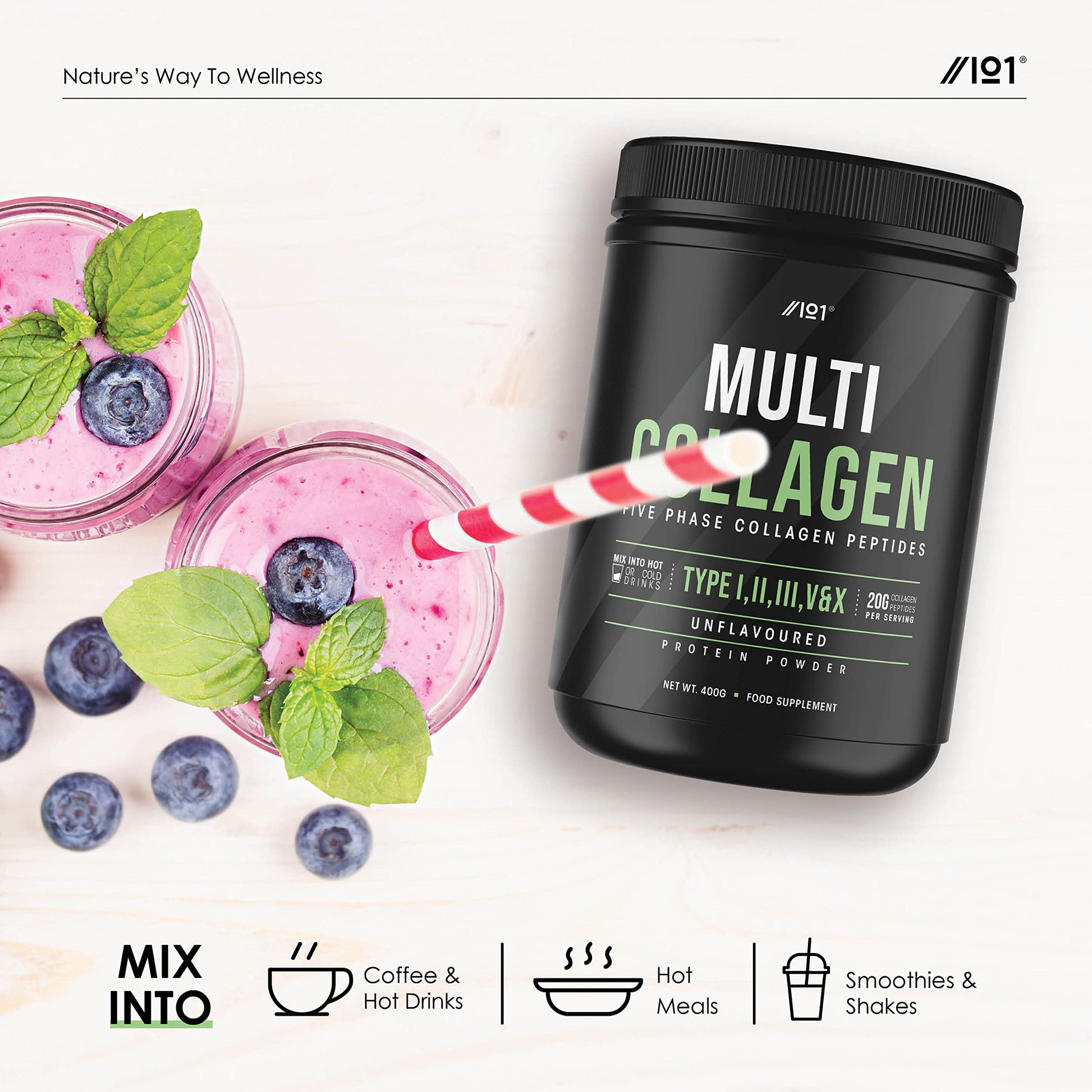Multi Collagen Protein Powder (400g) - Types I, II, III, V & X - Hydrolyzed Grass Fed Bovine, Wild Caught Fish ALPHA01 Au supplements