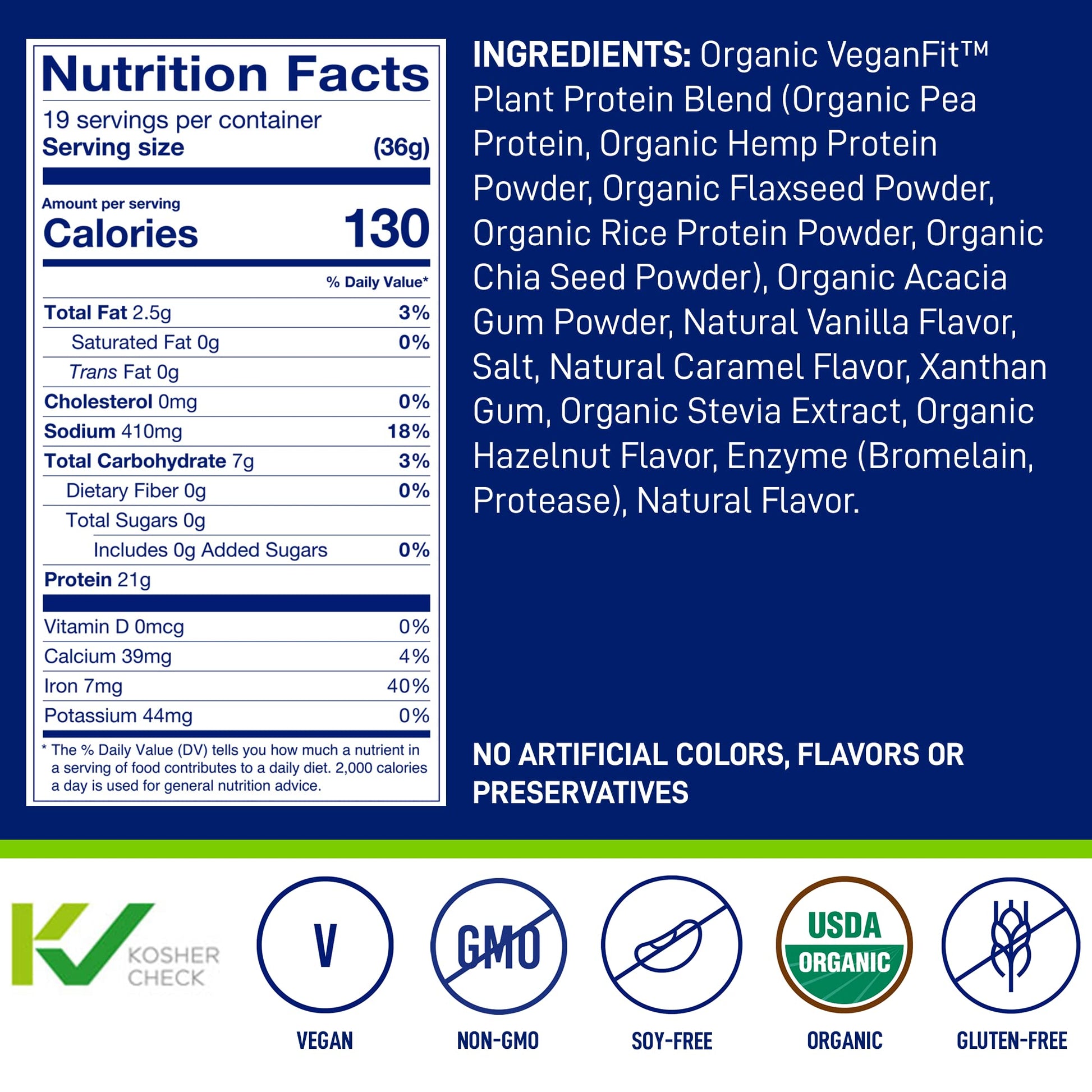 LeanFit Organic Plant-Based Protein, Natural Vanilla Flavor, 21g Vegan Protein, 19 Servings LeanFit Au supplements