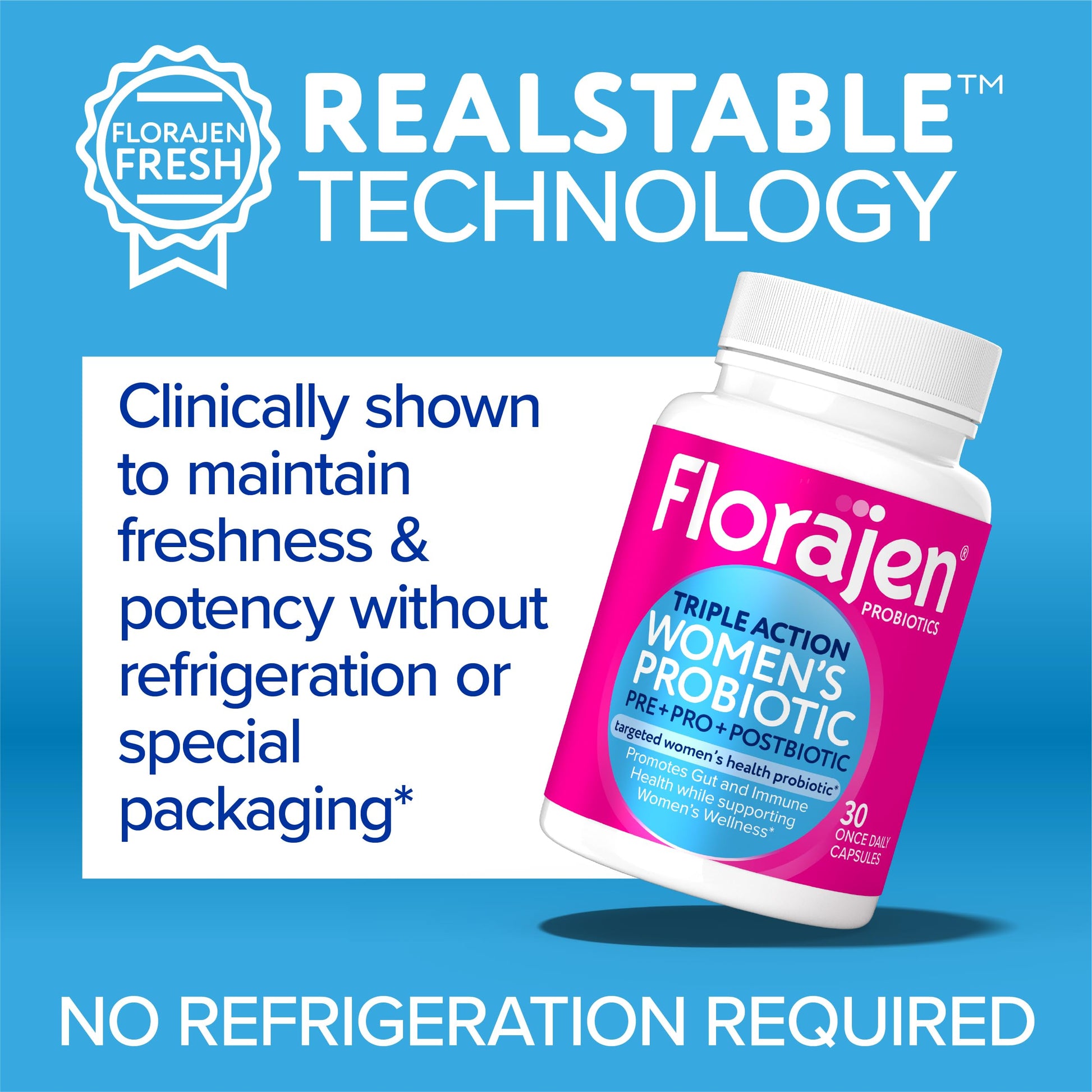 Florajen Women's Complete Triple-Action Prebiotic + Probiotic + Postbiotic for Digestive & Immune Support - Fast-Acting Relief from Constipation & Bloating - Gluten-Free - Vegan - Non-GMO - 30-Count Florajen Au supplements