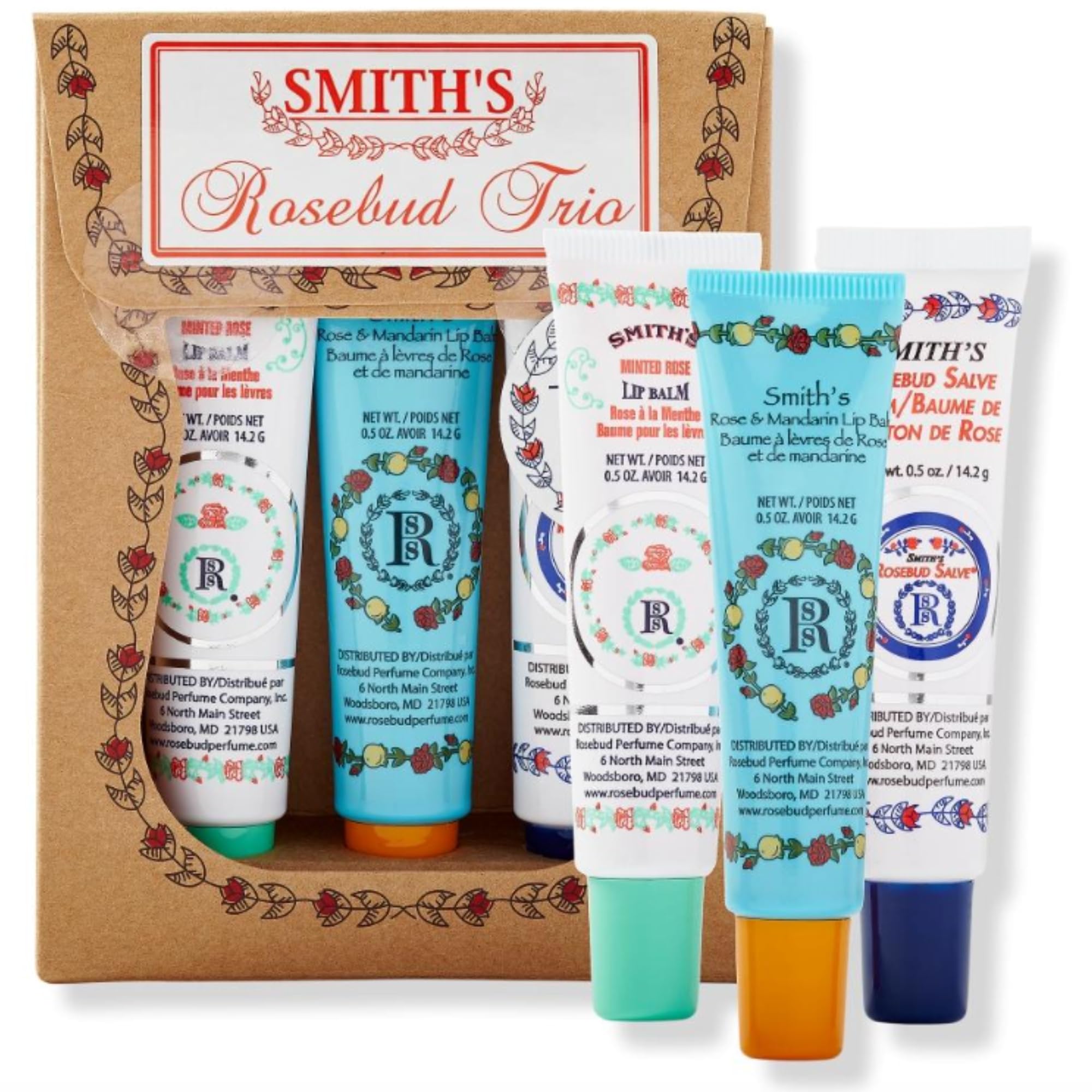 Smith's Rose Lip Balm Bulk- 3x0.5oz Premium All Purpose Lip Gloss Tubes & 3x0.8oz Lip Treatment Salve - Trio Lip Balm Tubes for Plump Lips & Cracked Skin Care - Christmas Gift Set, EBook Generic Au supplements