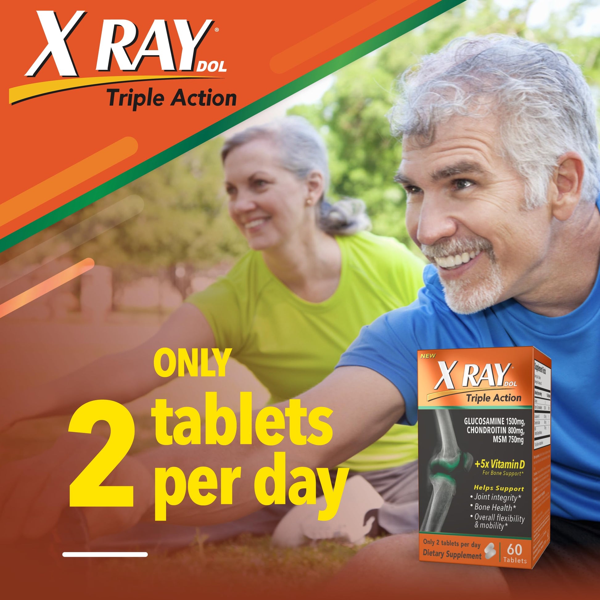X Ray Dol Triple Action Joint Health Supplement, with 5X Vitamin D, Glucosamine 1500mg X Ray Dol Au supplements