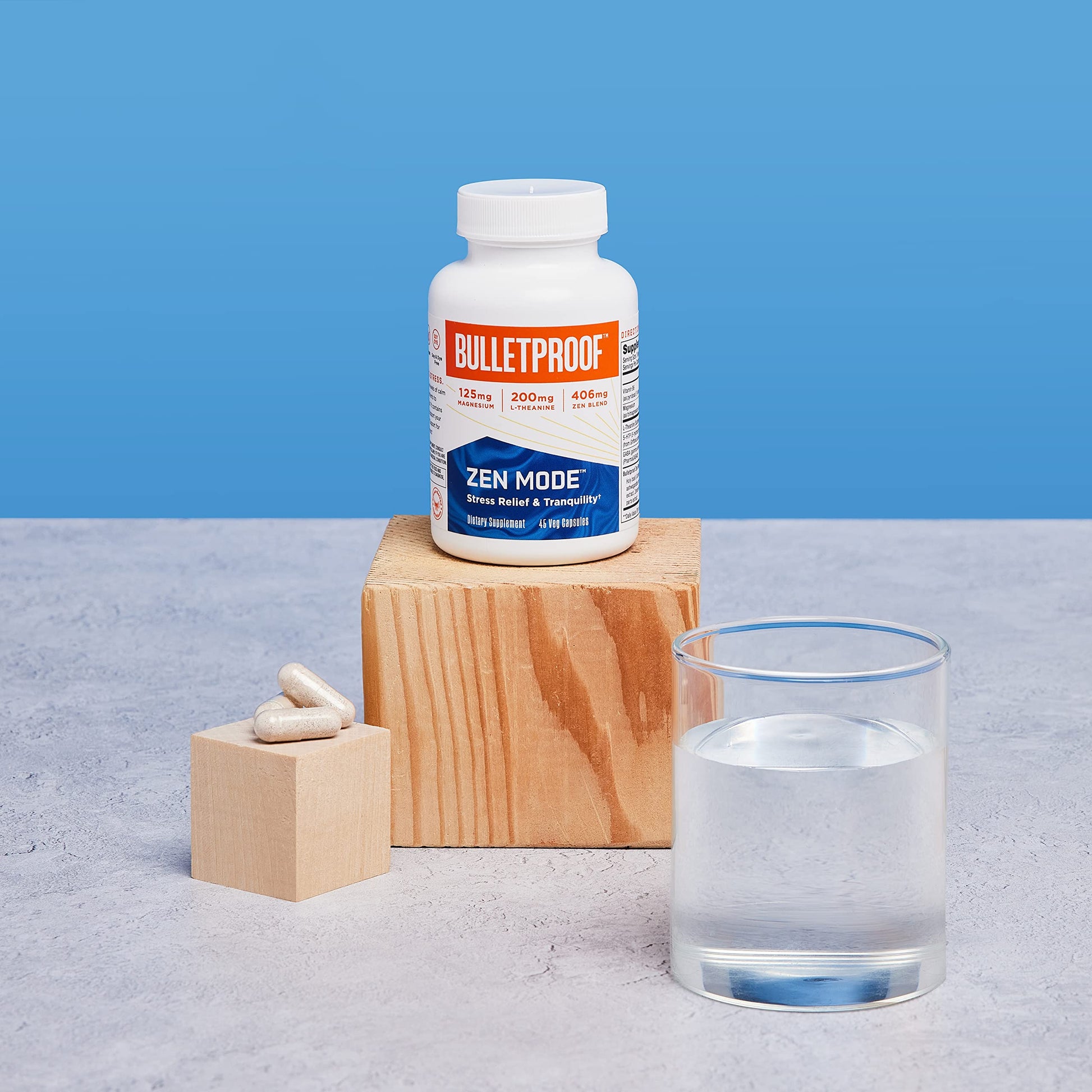 Bulletproof Zen Mode Stress Relief and Tranquility Capsules, 45 Count, Supplement for Calm and Relaxation Bulletproof Au supplements