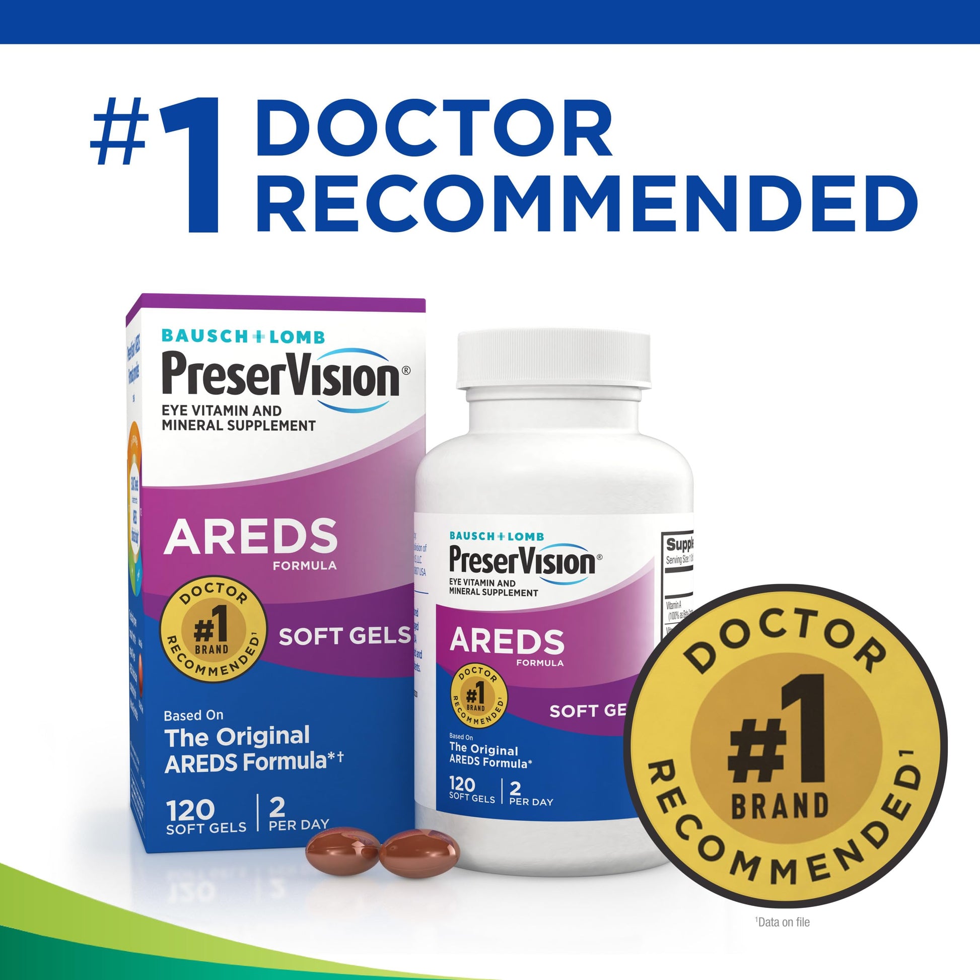 PreserVision AREDS Eye Vitamins, #1 Eye Doctor Recommended Brand, Multivitamin with Copper, Vitamin A, C & E, Zinc Supplements, 120 Softgels PreserVision Au supplements