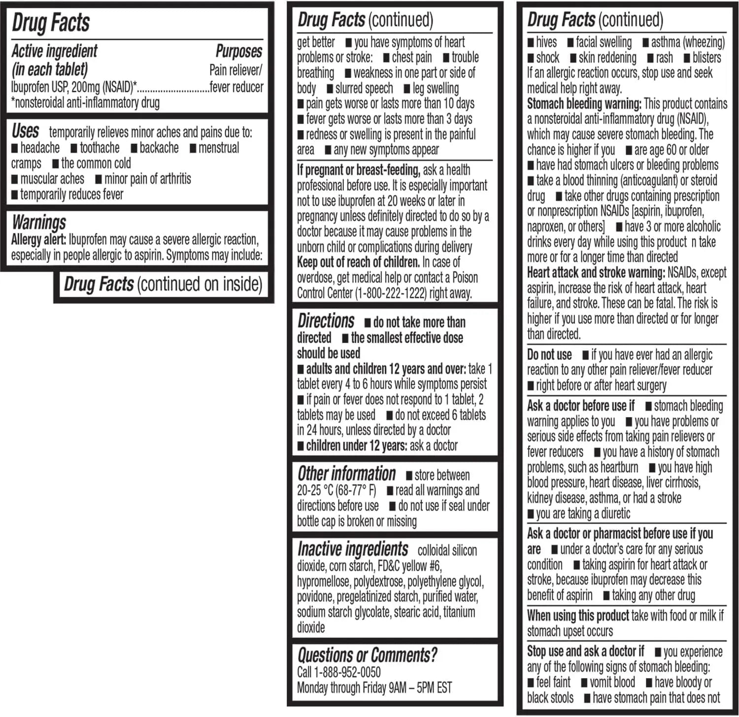 HealthA2Z Ibuprofen 200mg Tablets | Pain Reliever & Fever Reducer | 750 Total Tablets (250 Counts + 500 Counts) | Pain Relief for Headache, Muscle Pain, Joint Pain & Inflammation HealthA2Z Au supplements