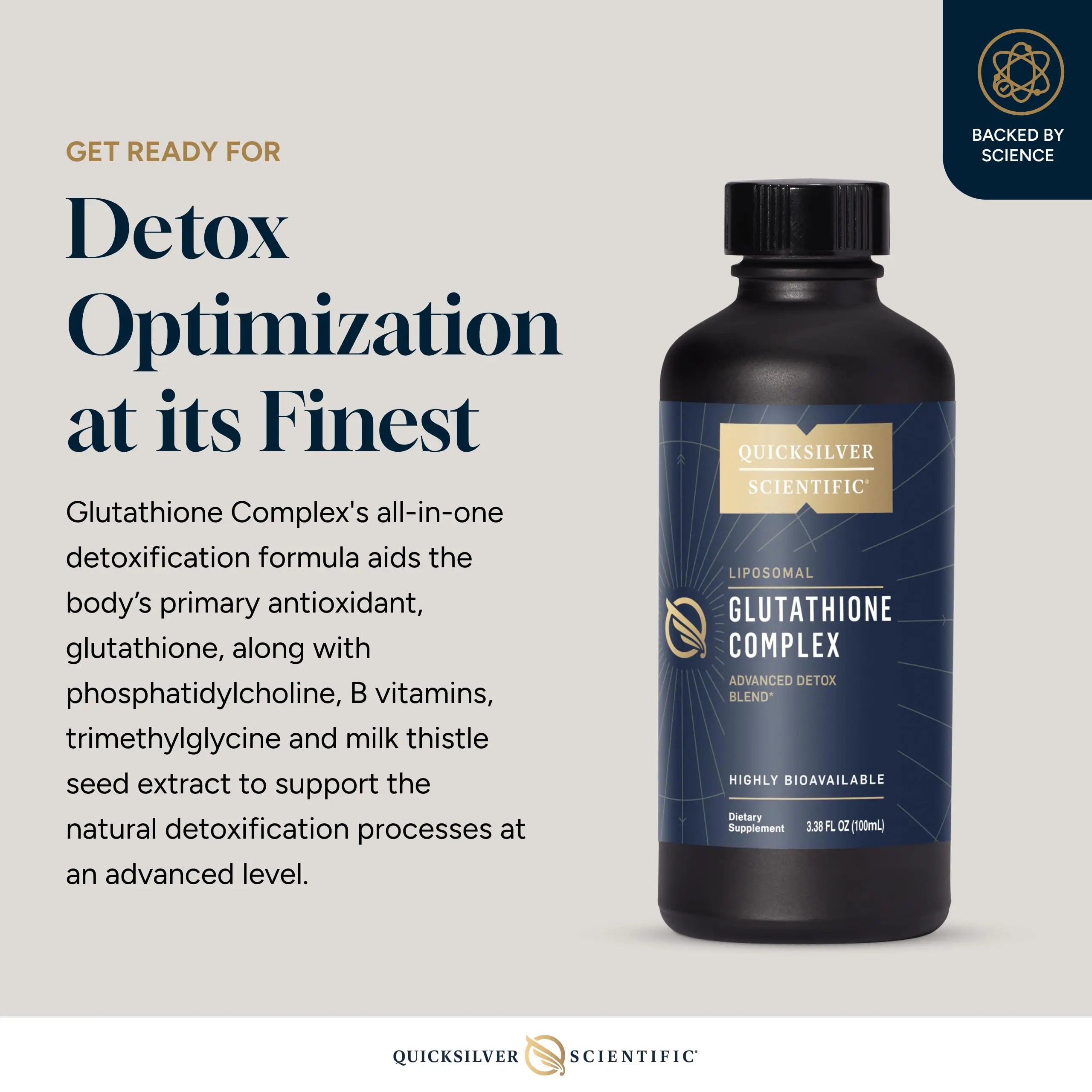 Quicksilver Scientific Glutathione Complex - Superior Absorption Antioxidant Supplement with Liquid Glutathione & Milk Thistle - Vitamin B Complex - Supplement for Daily Use (3.38 fl oz) Quicksilver Scientific Au supplements