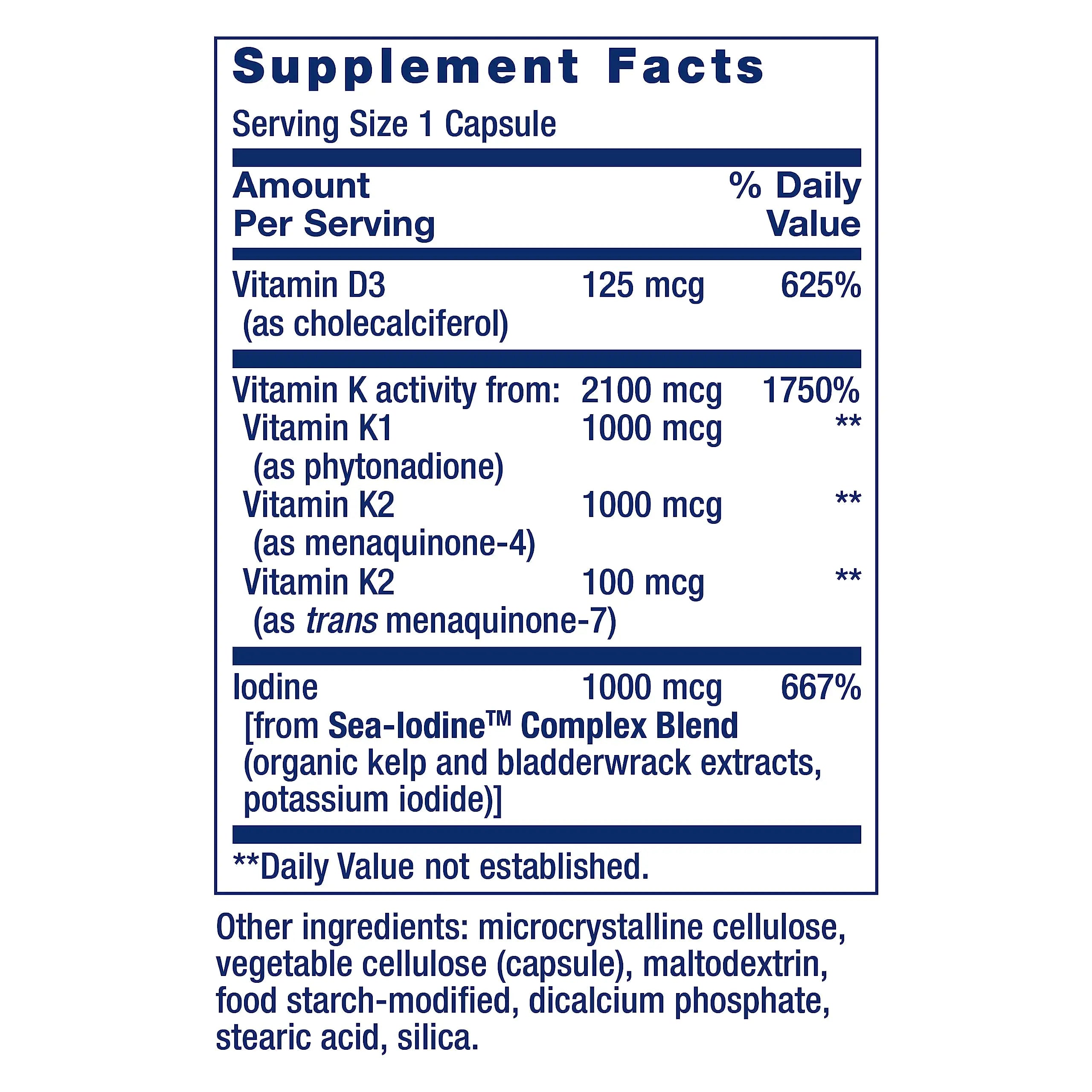 Life Extension One-Per-Day Multivitamin – Packed with Over 25 Vitamins, Minerals & Plant Extracts & Vitamins D and K with Sea-Iodine, Vitamin D3, Vitamin K1 and K2, Iodine Life Extension Au supplements