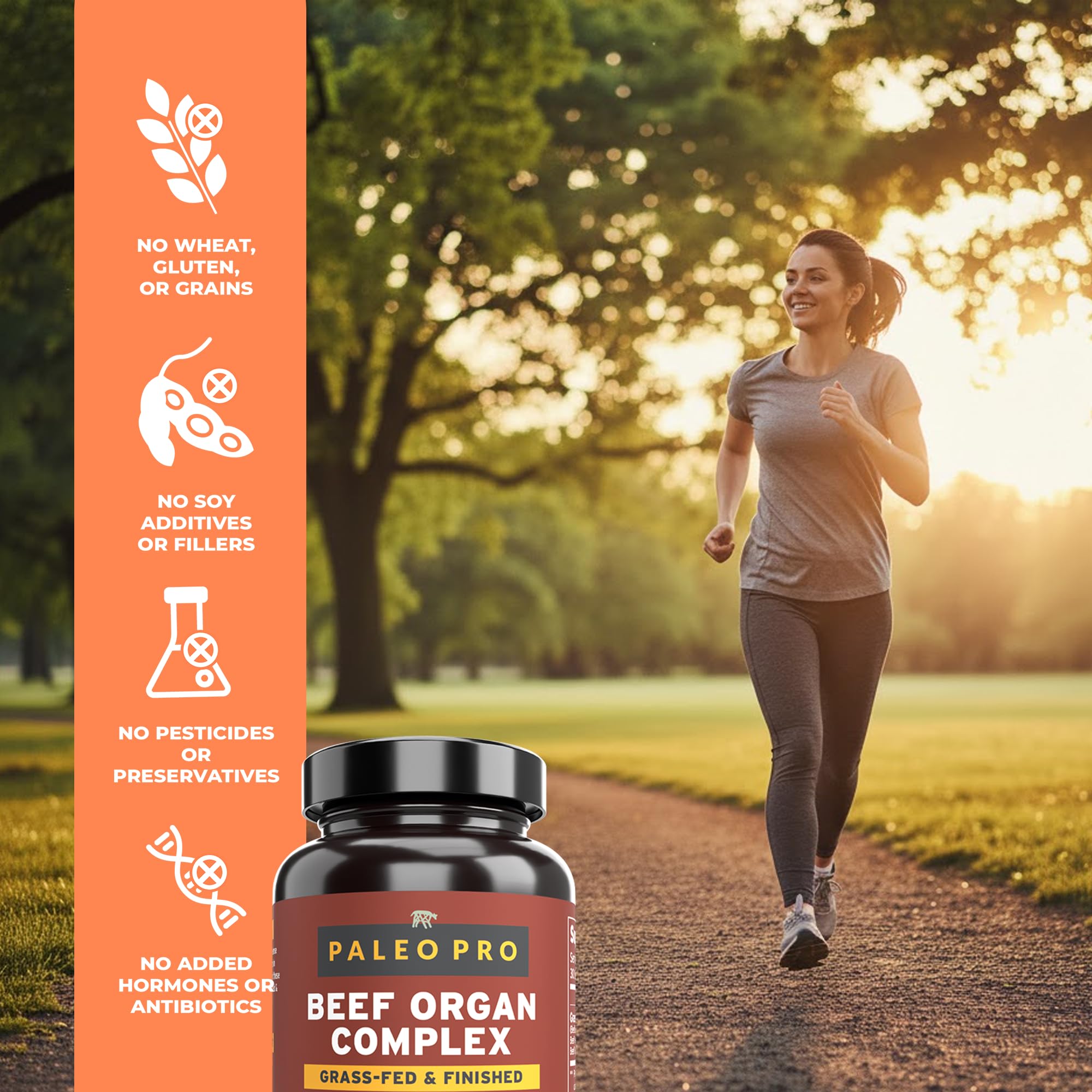 Paleo Pro O.G. Blend Premium Beef Organs Capsules, Kidney, Heart, Liver, Spleen and Pancreas from Grass Fed & Pastured Cows, Dietary Supplement, No GMO, 180 Capsules (Beef Organ Complex) Paleo Pro Au supplements