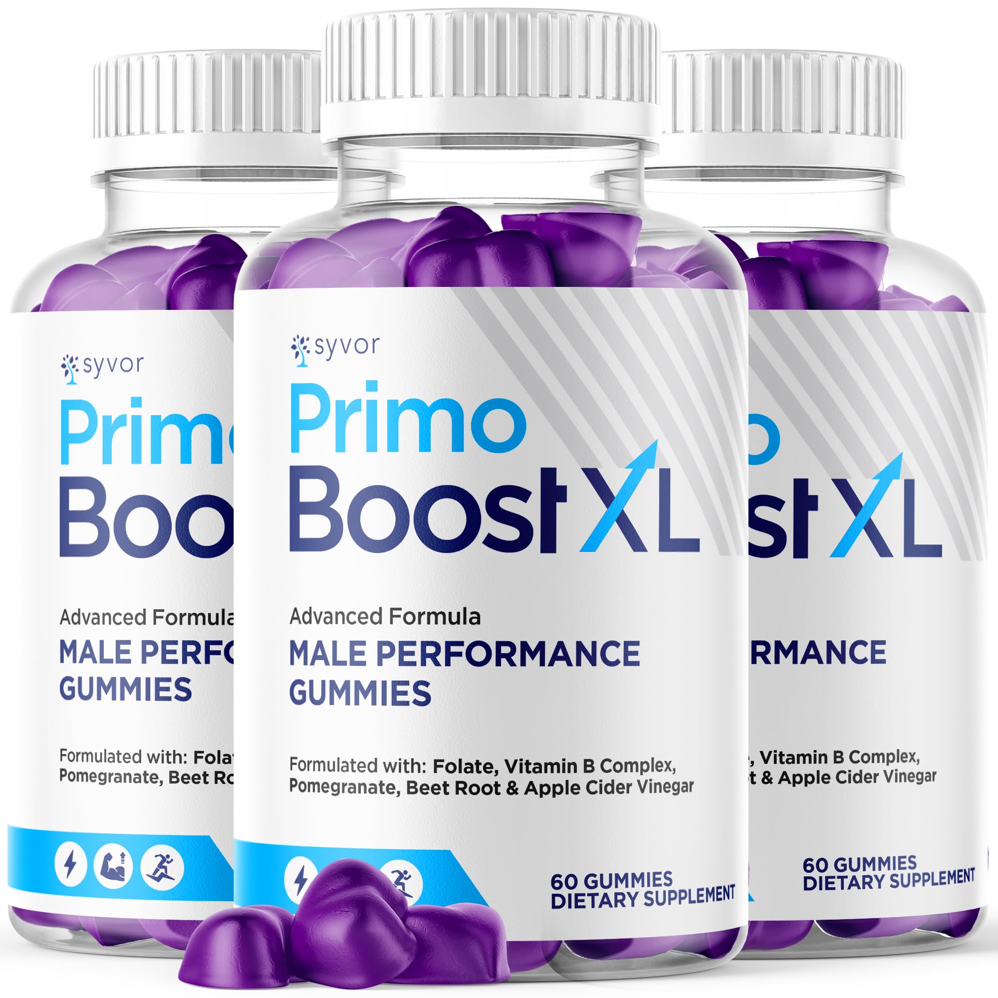 (3 Pack) Primo Boost XL Gummies, Official Primo Boost XL Gummys with All Natural Ingredients, Advanced PrimoBoost Health & Wellness Formula with Max Strength Active Lifestyle Vitamins (180 Gummies) Syvor Au supplements