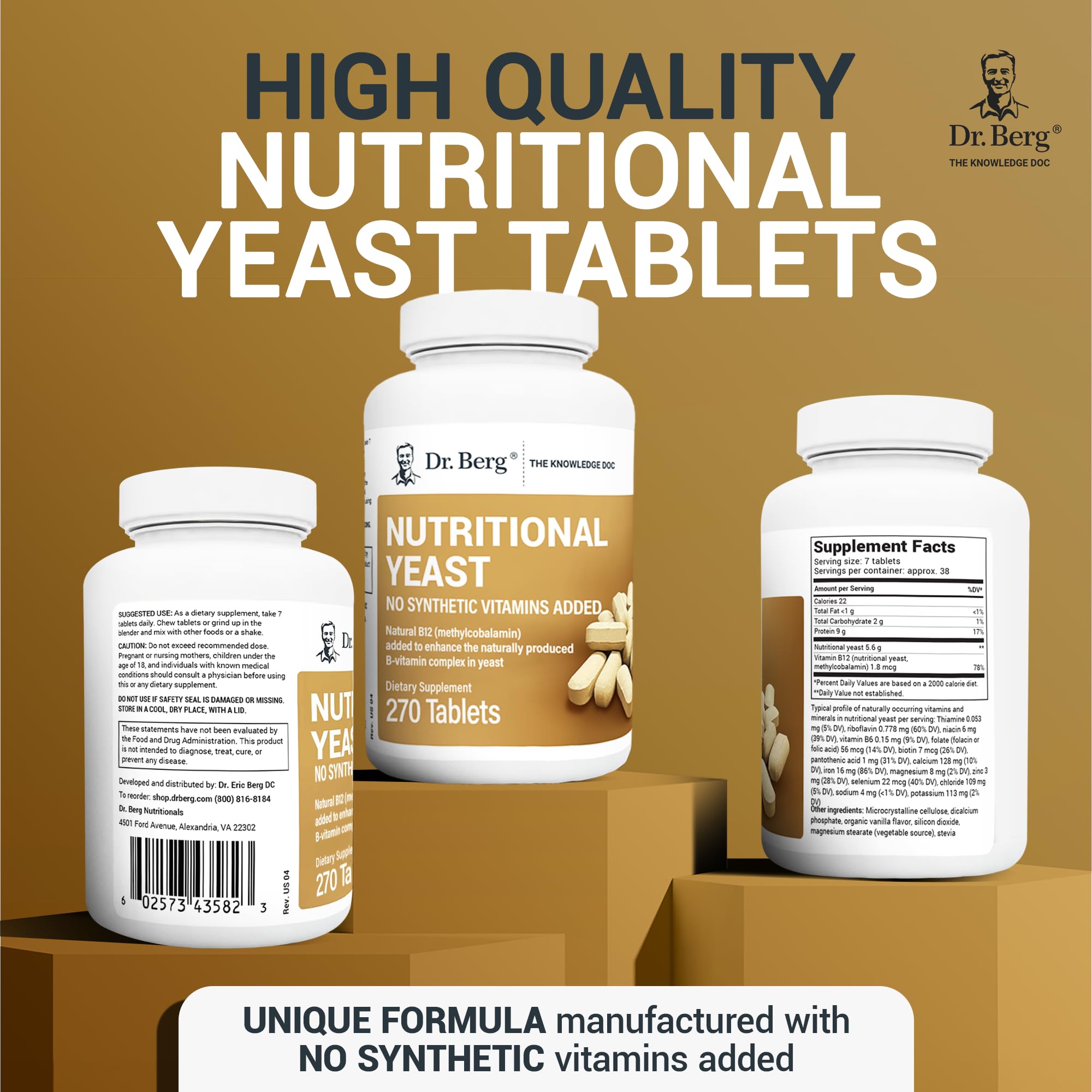 Dr. Berg Nutritional Yeast Tablets – Natural B12 Added - All 8 B Vitamin Complex – Organic Dr. Berg Nutritionals Au supplements