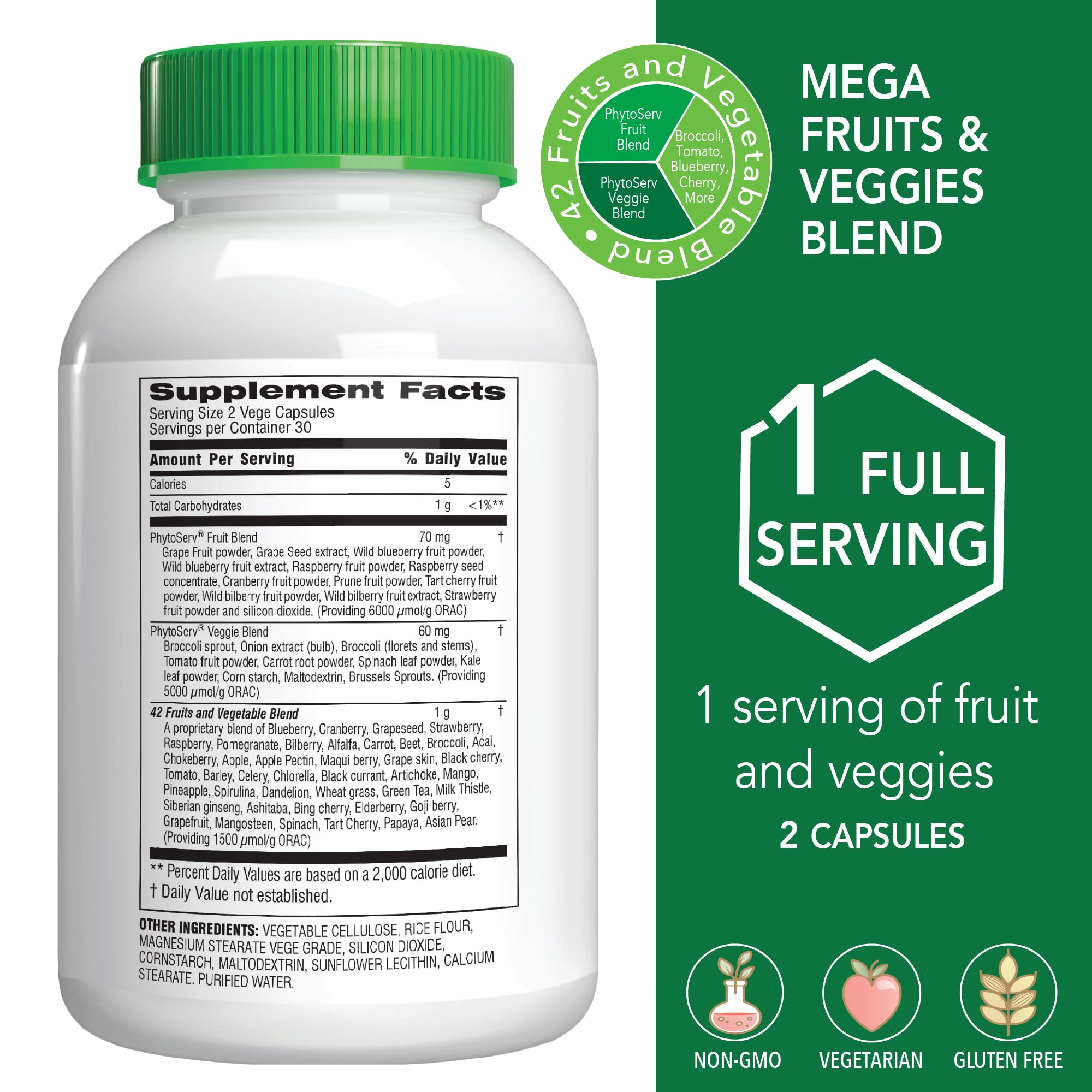 Botanic Choice Mega Fruits and Veggies Blend (60 Capsules) + Prostate 9 Complex (30 Softgels) Bundle - Energy Balance & Superfood Supplement + Urinary Flow & Cellular Health Botanic Choice Au supplements