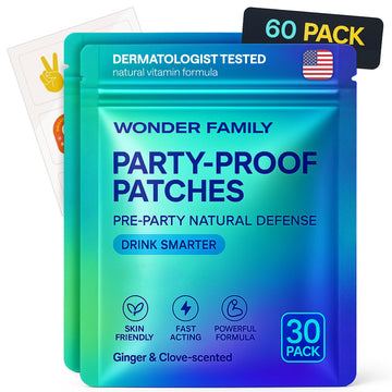WONDER FAMILY Recovery Patches for Women & Men – Clear Mornings After Parties and Nights Out – Contain Vitamins A, C, D, E, & B, Ashwagandha, Boswellia, Glutathione, Milk Thistle Extract (Blue) WONDER FAMILY Au supplements