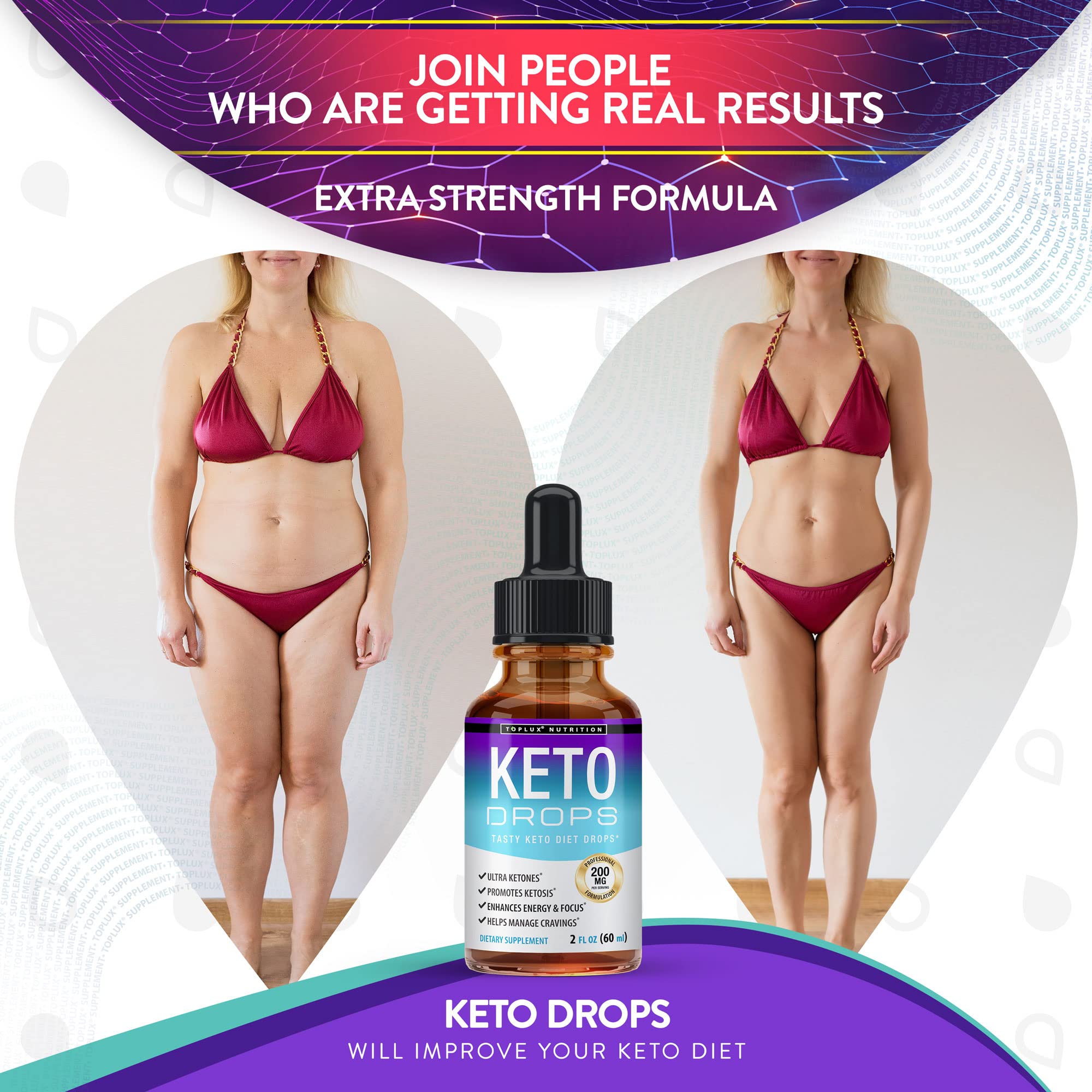 Keto Diet Drops Weight Loss Ketogenic Supplement - Premium Fat Burner Formula Toplux Au supplements