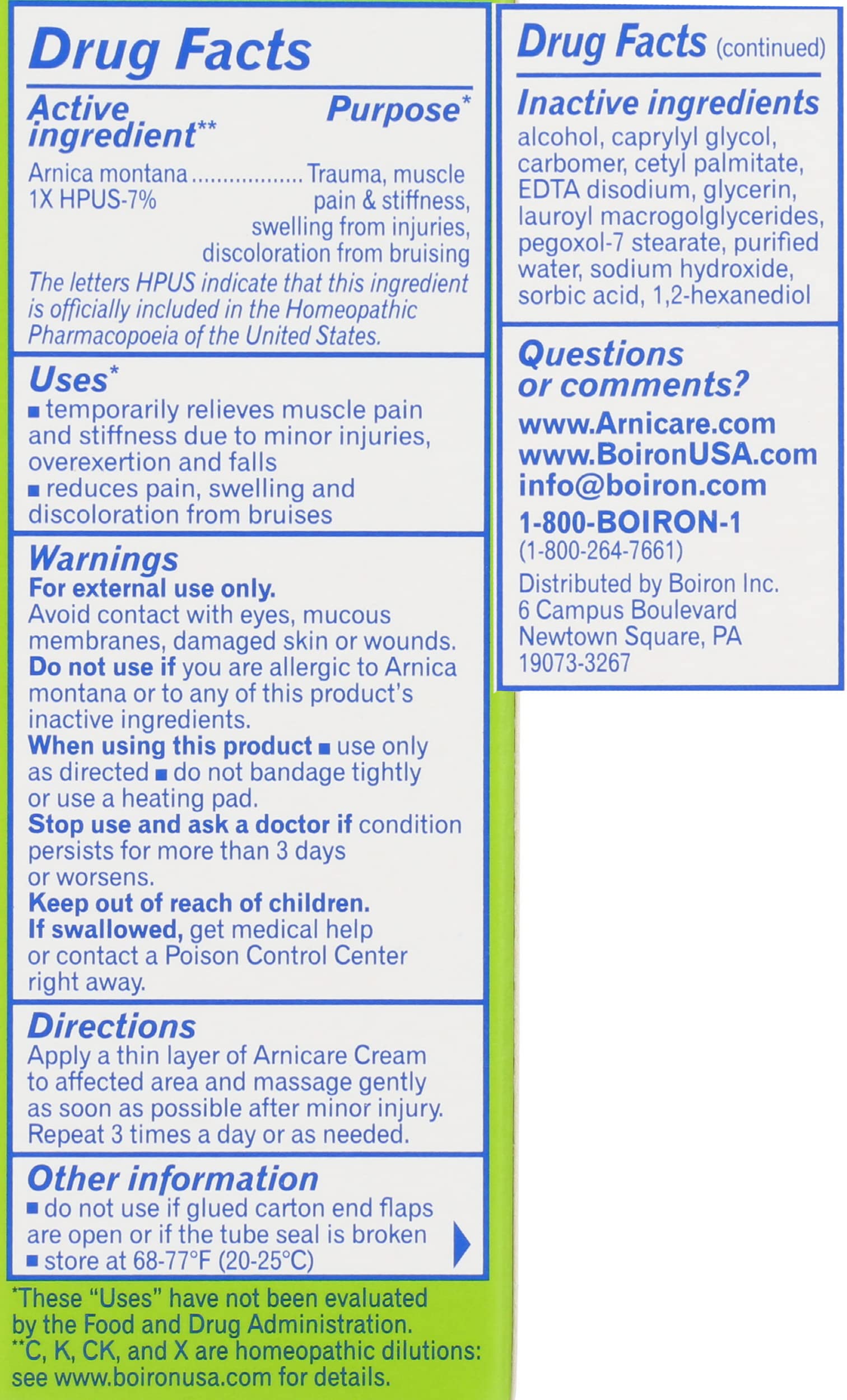 Boiron Arnicare Cream, Homeopathic Medicine for Pain Relief, 1.3 Ounce (Pack of 1) Boiron Au supplements