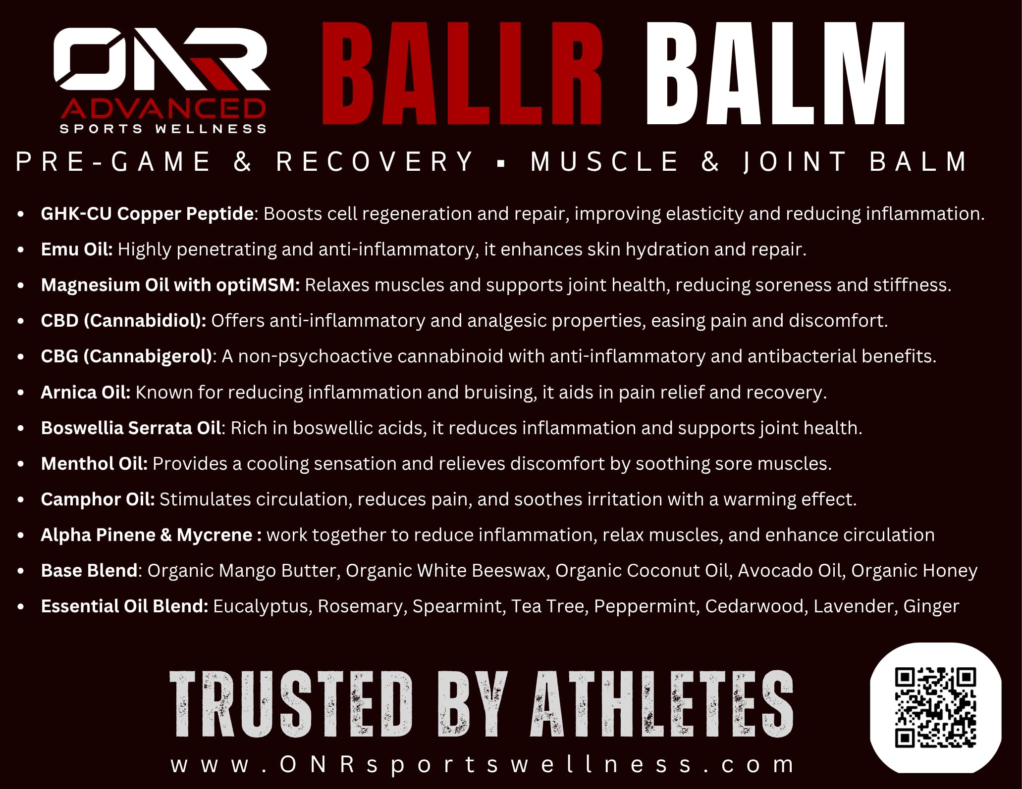 BALLR Balm – Fast-Acting Natural Pain Relief & Muscle Recovery | Trusted by Athletes, Clean Ingredients, 2 oz Aus Healthcare Au supplements