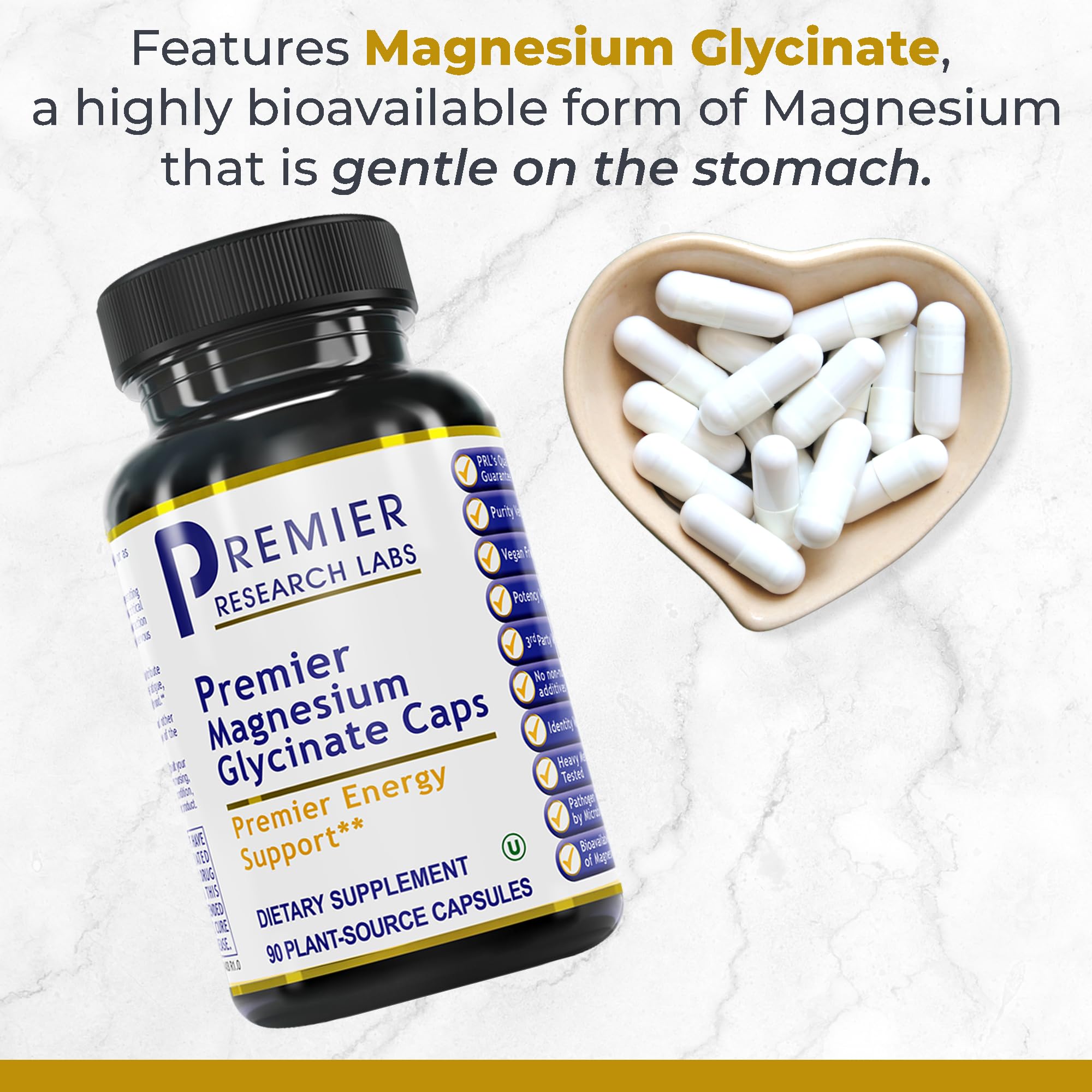 Premier Research Labs Magnesium Glycinate, Max BN-D, & AdrenaVen Supplement Bundle - Pure Magnesium, Liquid Vitamin B Complex for Liver & Brain Health, Adrenal Support for Women & Men - Pack of 3 Premier Research Labs Au supplements