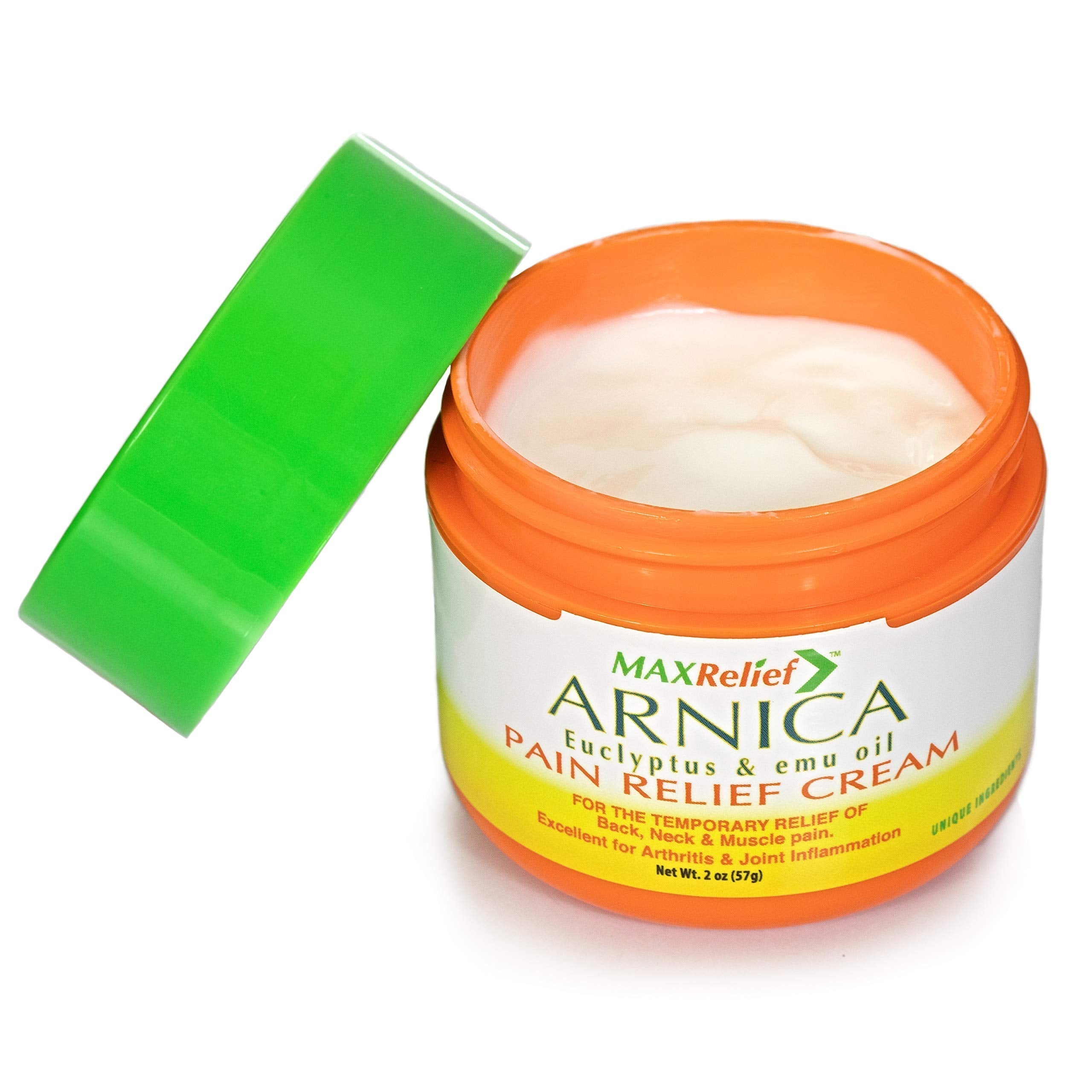 MaxRelief Arnica Montana Pain Cream - Advanced Formula for Deep Relief - Soothe Knee, Joint & Muscle Pain - Reduce Swelling, Joint Inflammation Fibromyalgia & Plantar Fasciitis Relief - Emu Oil 2oz MaxRelief Au supplements