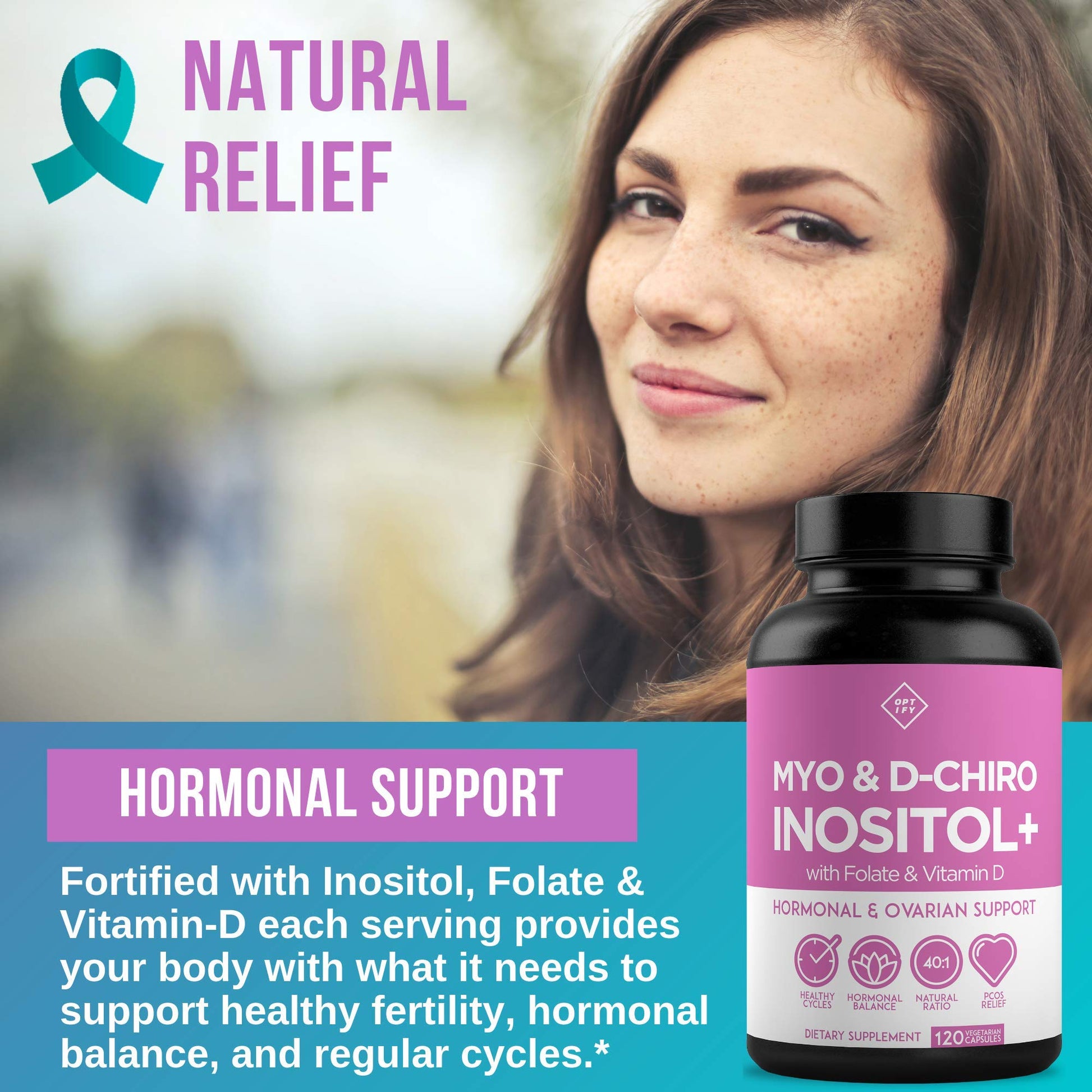 Premium Inositol Supplement - Myo-Inositol and D-Chiro Inositol Plus Folate and Vitamin Optify Au supplements