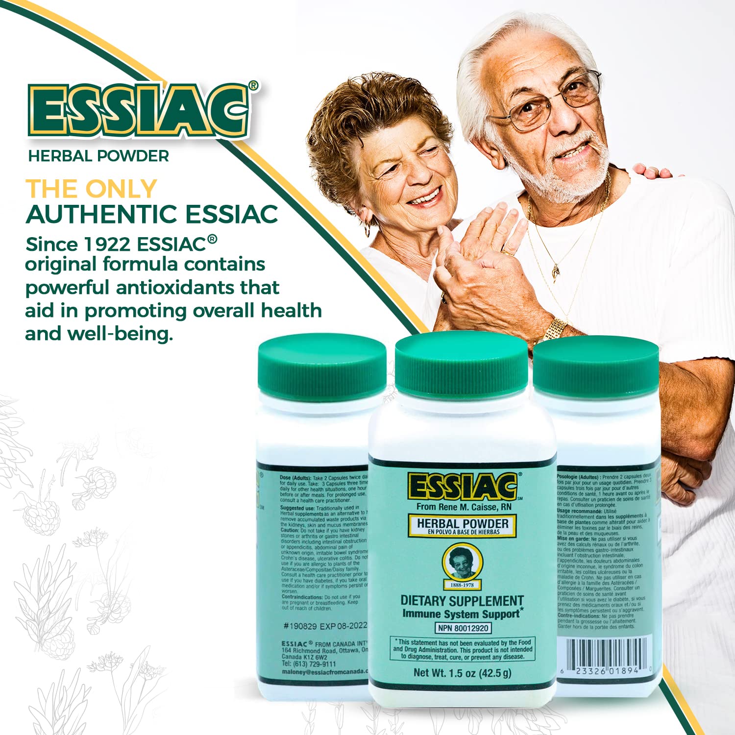 Essiac PowderESSIAC Original Herbal Tea Powder – 1.5 oz Bottle | Powerful Antioxidant Blend to Help Promote Overall Health & Well-Being | Original Formula from 1922 (1) Essiac Au supplements